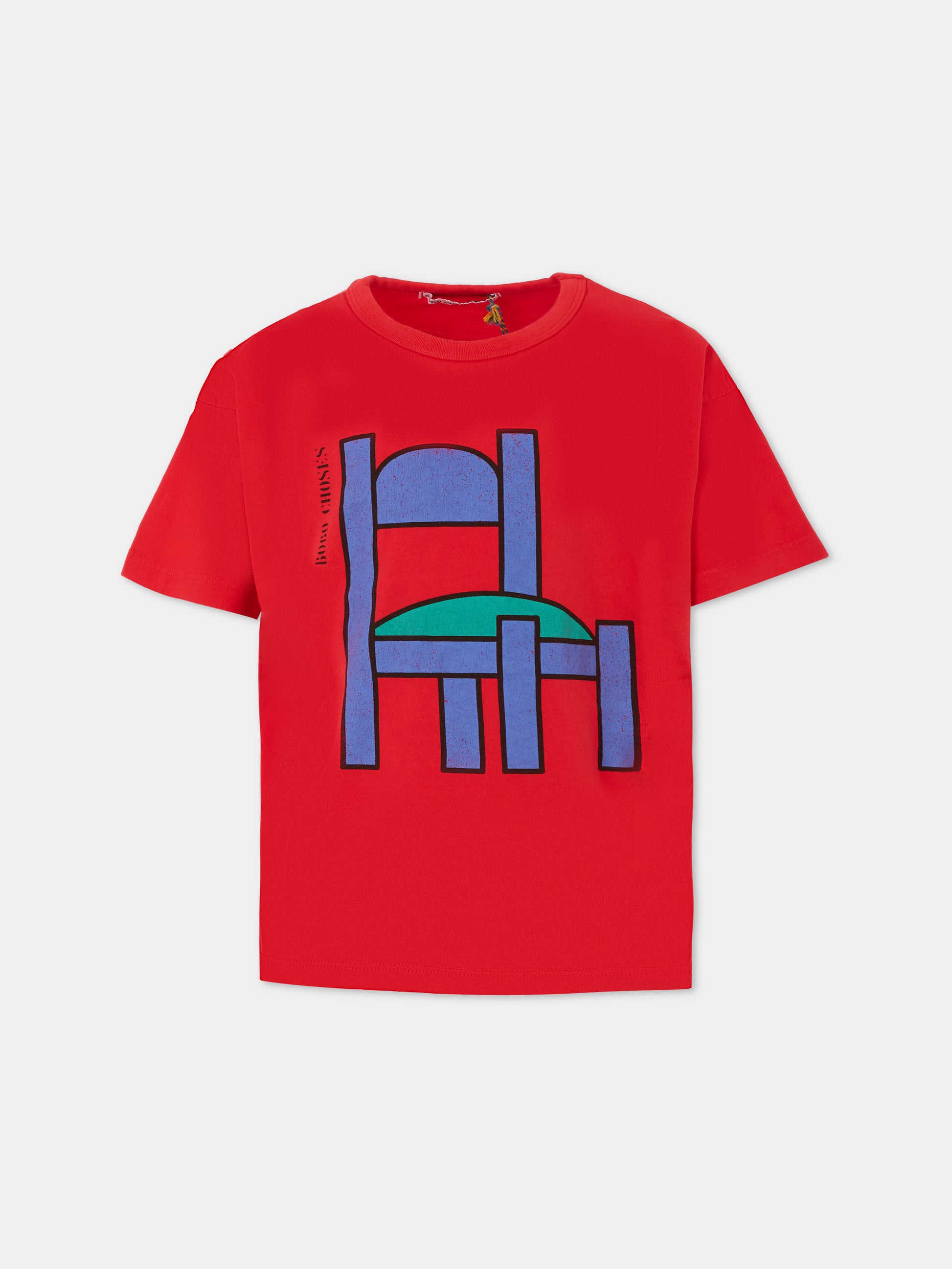 T-shirt rossa per bambini con sedia,Bobo Choses,B225AC005