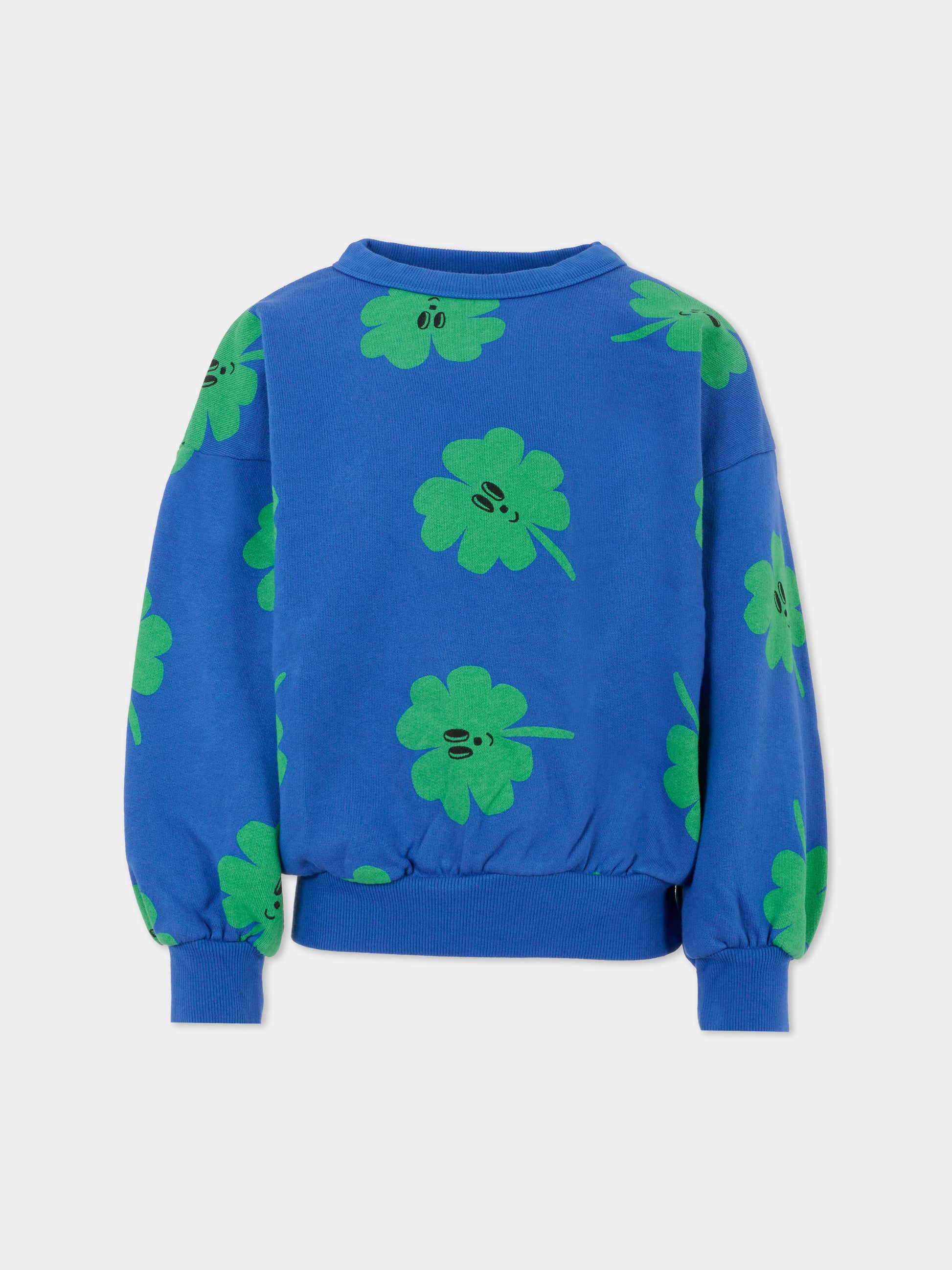 Felpa blu per bambini con quadrifogli,Bobo Choses,B225AC039