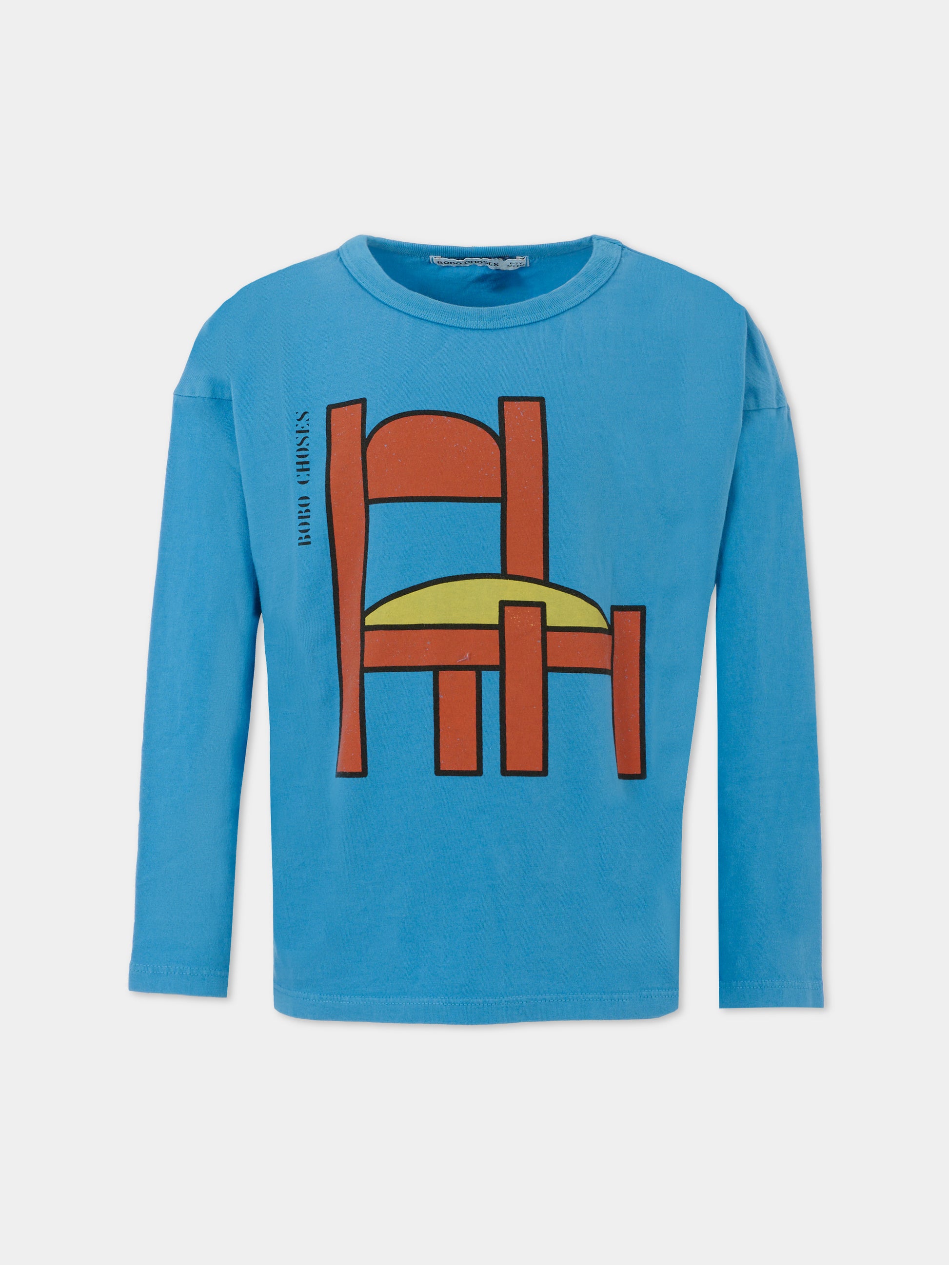 T-shirt azzurra per bambini con sedia,Bobo Choses,B225AC006