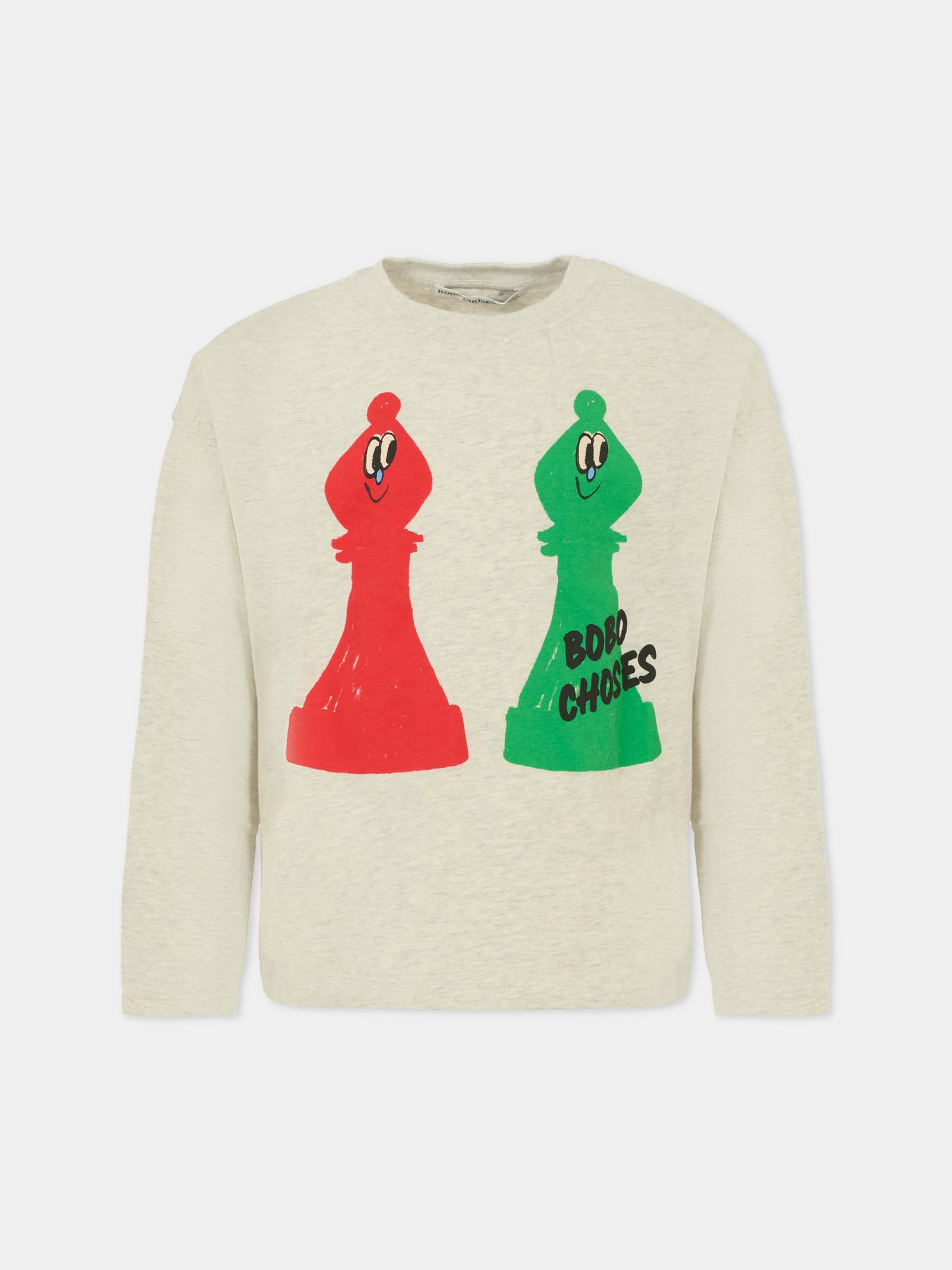 T-shirt grigia per bambini con scacchi,Bobo Choses,B225AC009