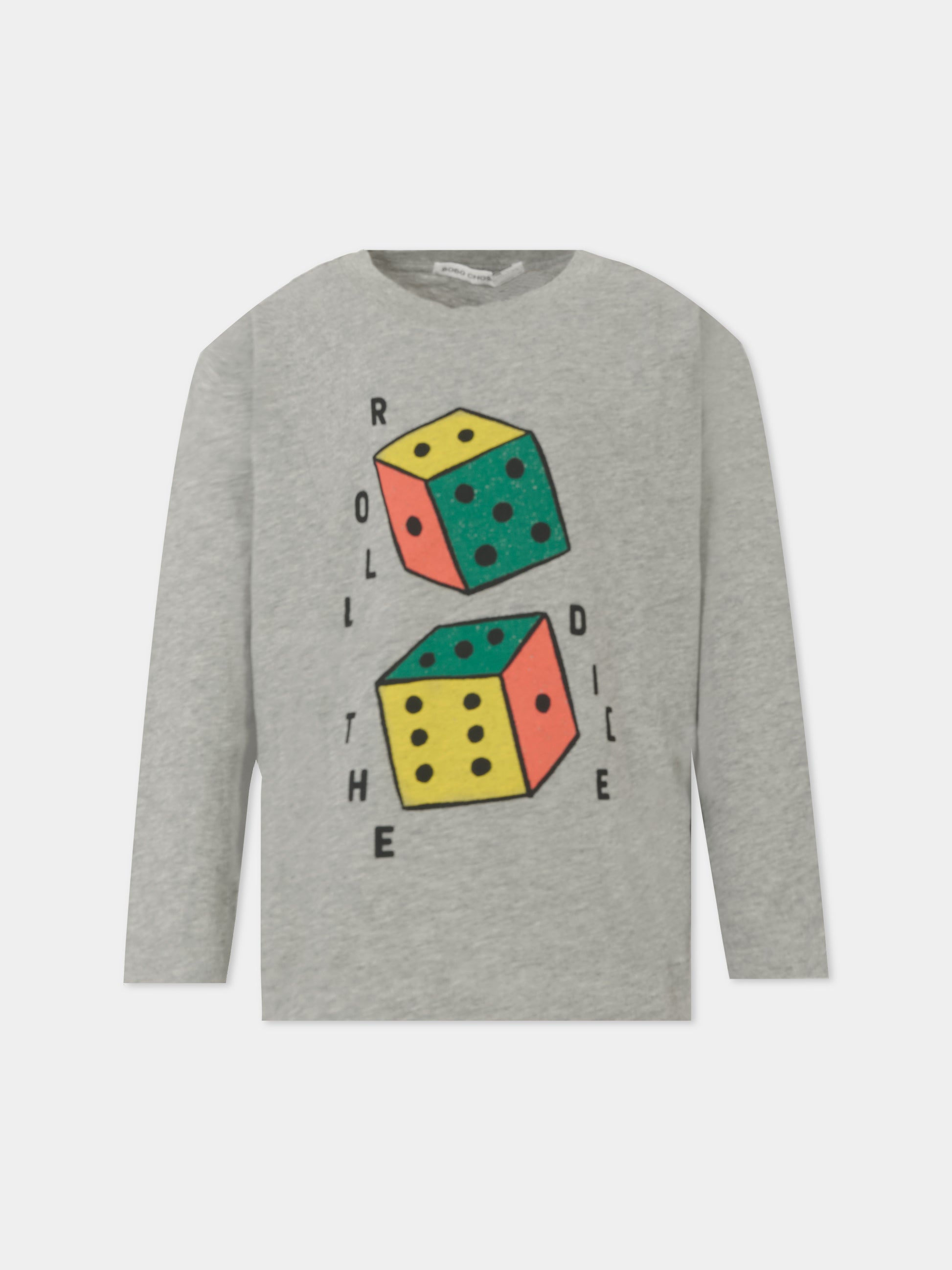 T-shirt grigia per bambini con dadi,Bobo Choses,B225AC015