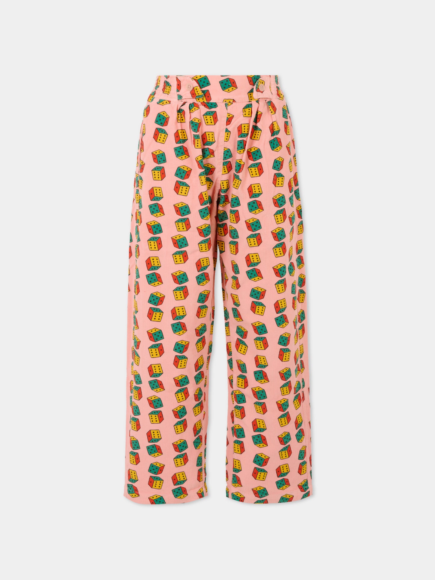 Pantaloni rosa per bambina con dadi all over,Bobo Choses,B225AC085