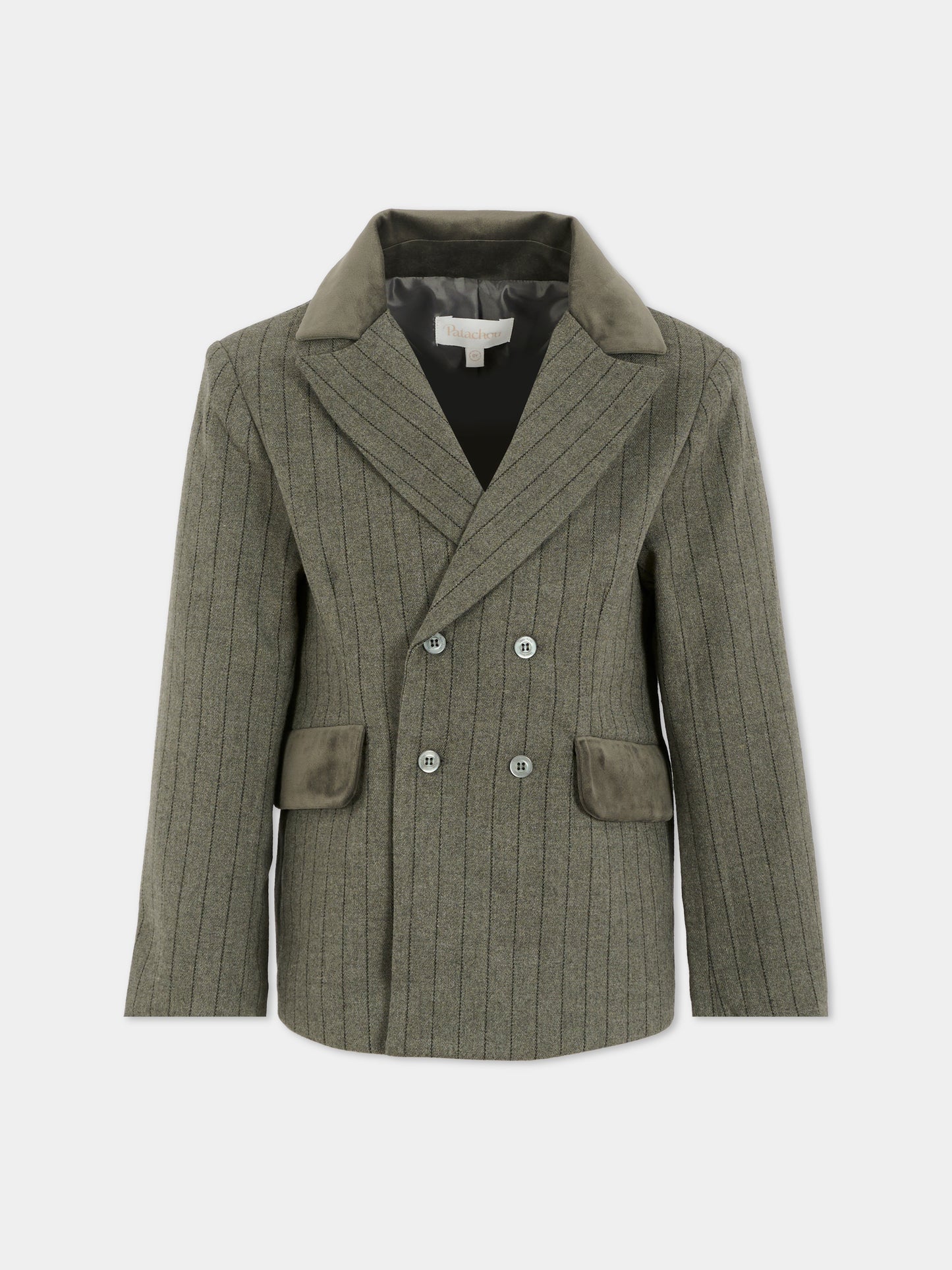 Giacca grigia per bambino con dettagli in velluto,Patachou,PAP BLA4133381 C0013