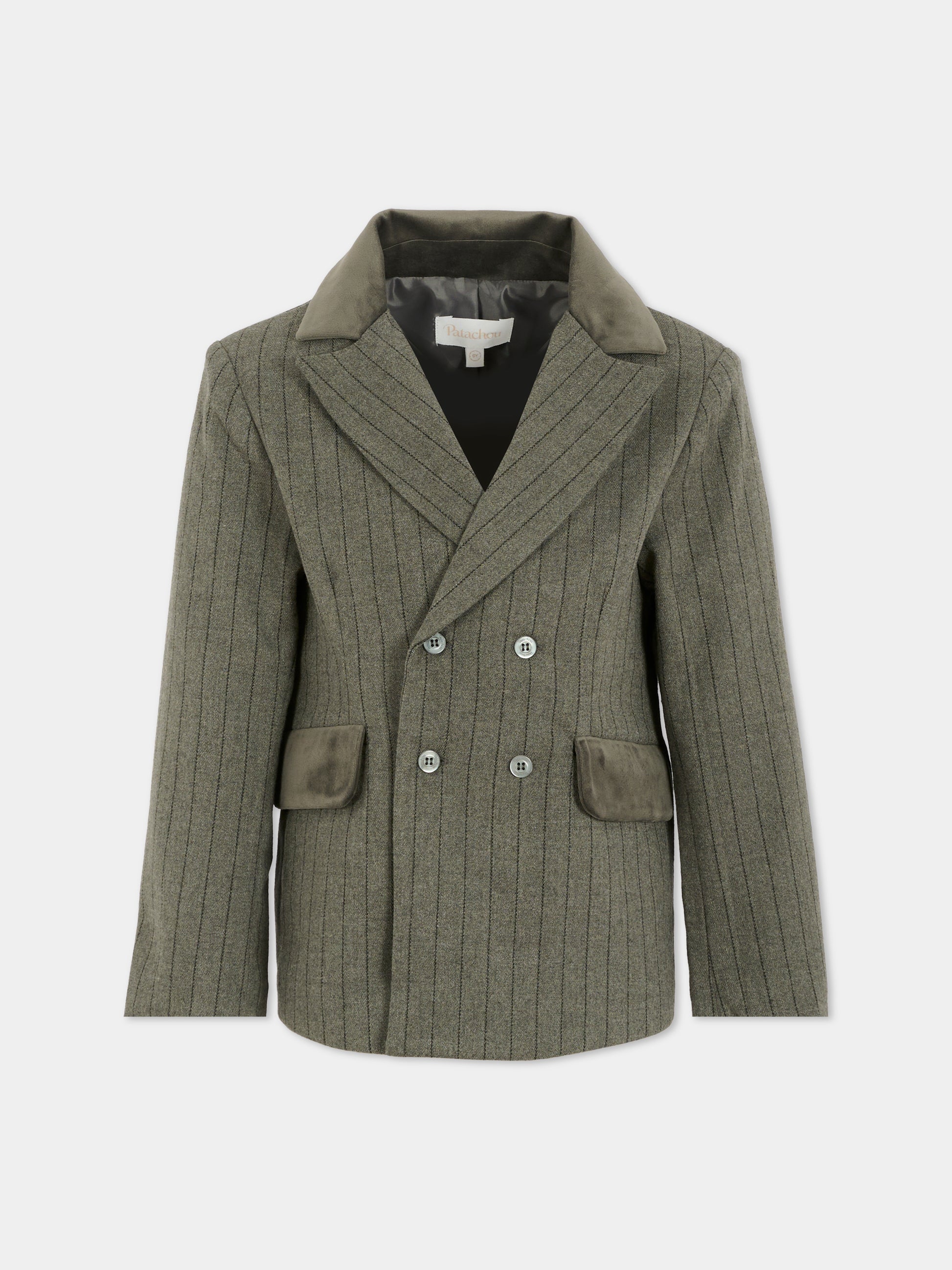 Giacca grigia per bambino con dettagli in velluto,Patachou,PAP BLA4133381 C0013