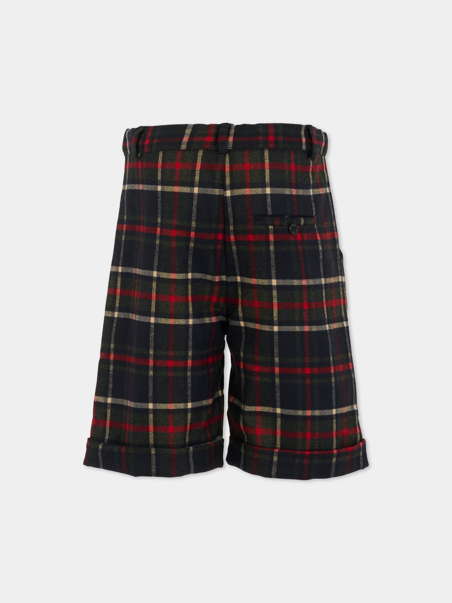 Shorts blu per bambino con motivo a quadri,Patachou,PAP CL4133370 Z0133