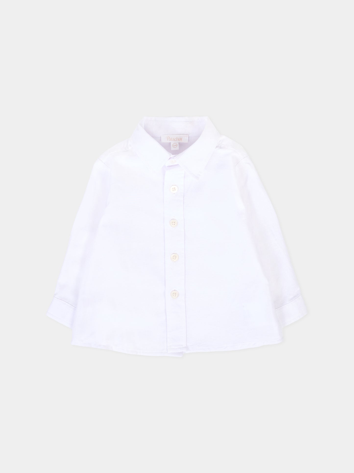 Camicia bianca per neonato con logo ricamato,Patachou,PAP CM4133364 000