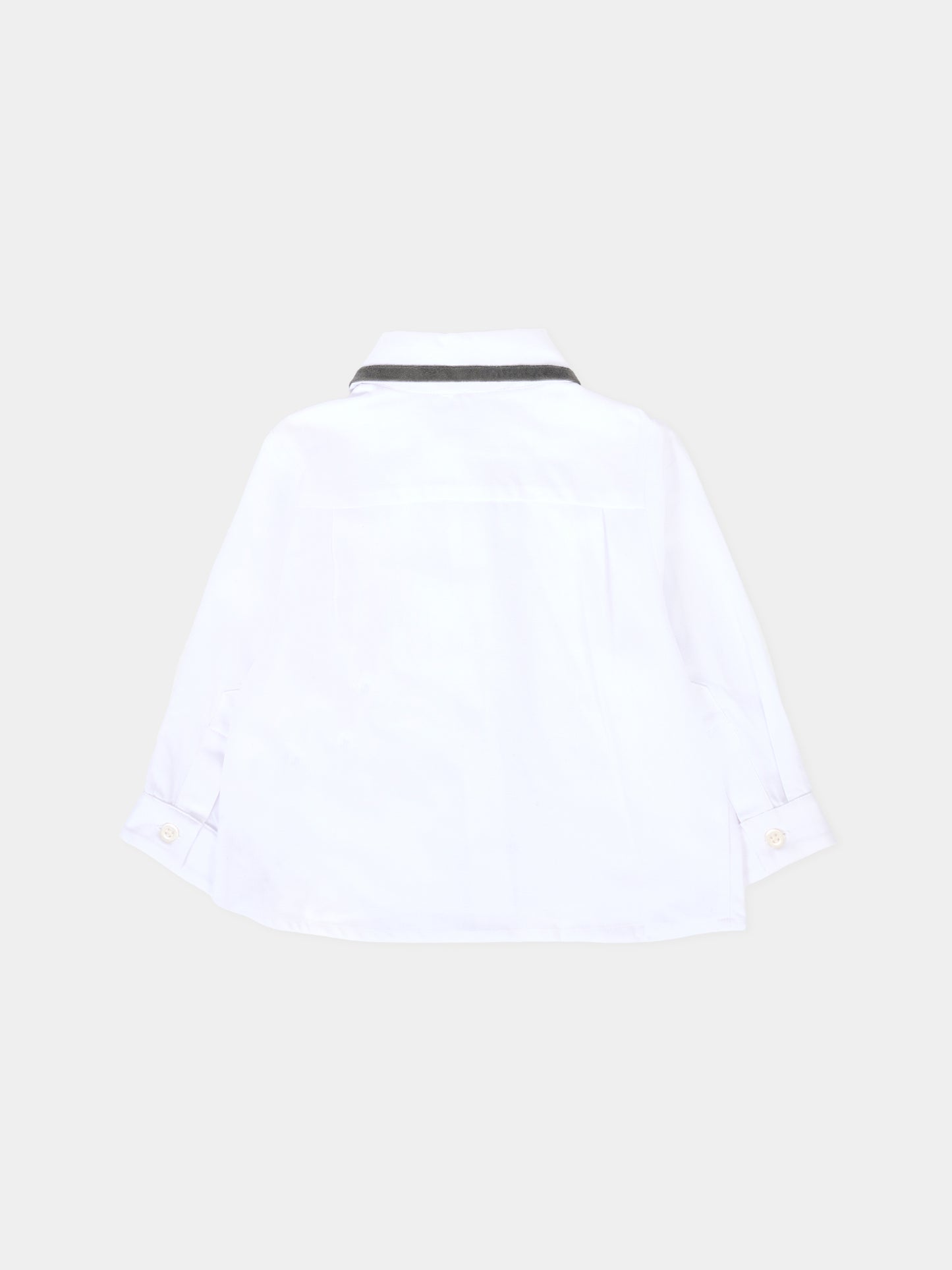 Camicia bianca per neonato con dettagli in velluto,Patachou,PAP CM4133384 510