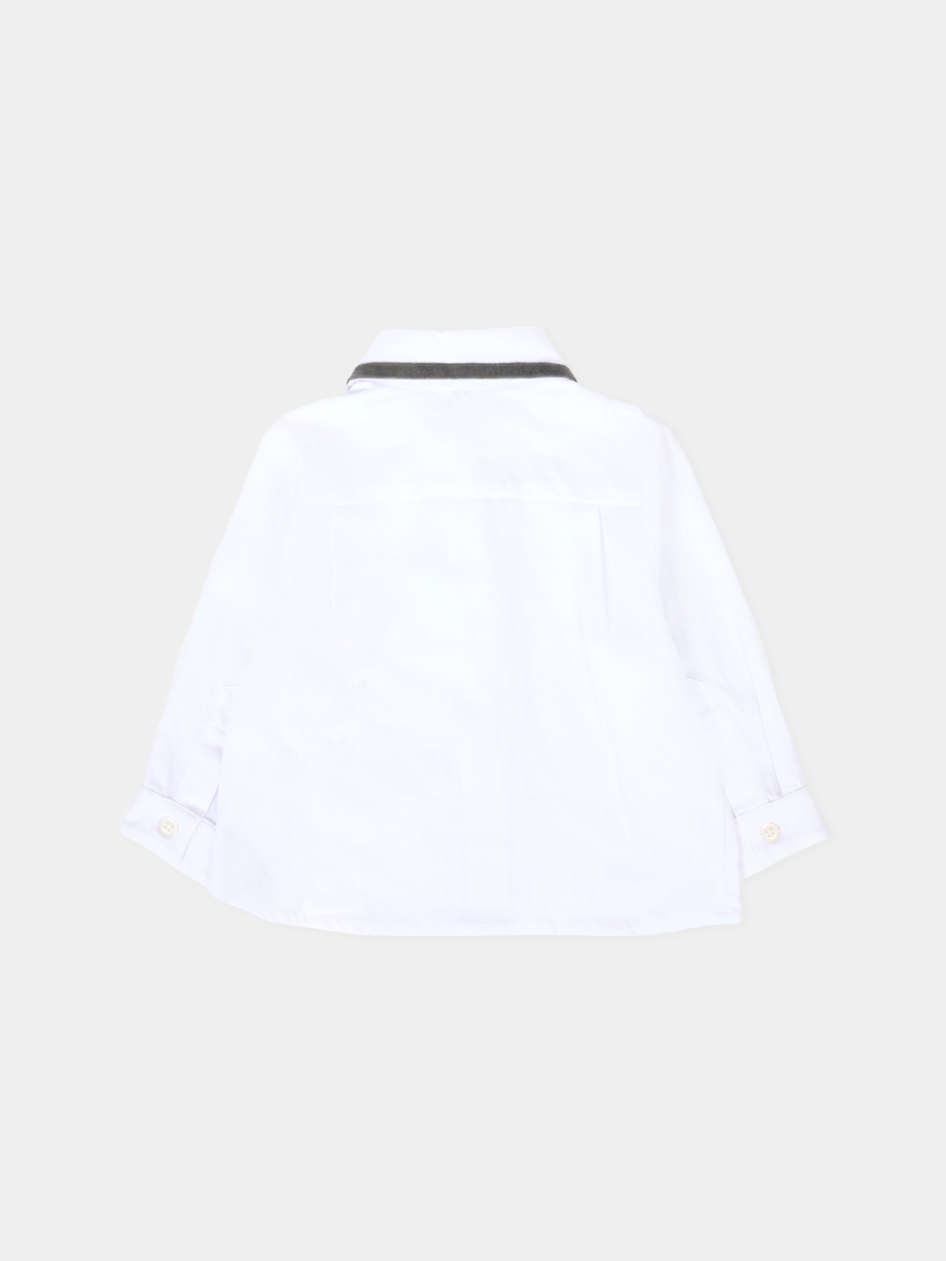 Camicia bianca per neonato con dettagli in velluto,Patachou,PAP CM4133384 510