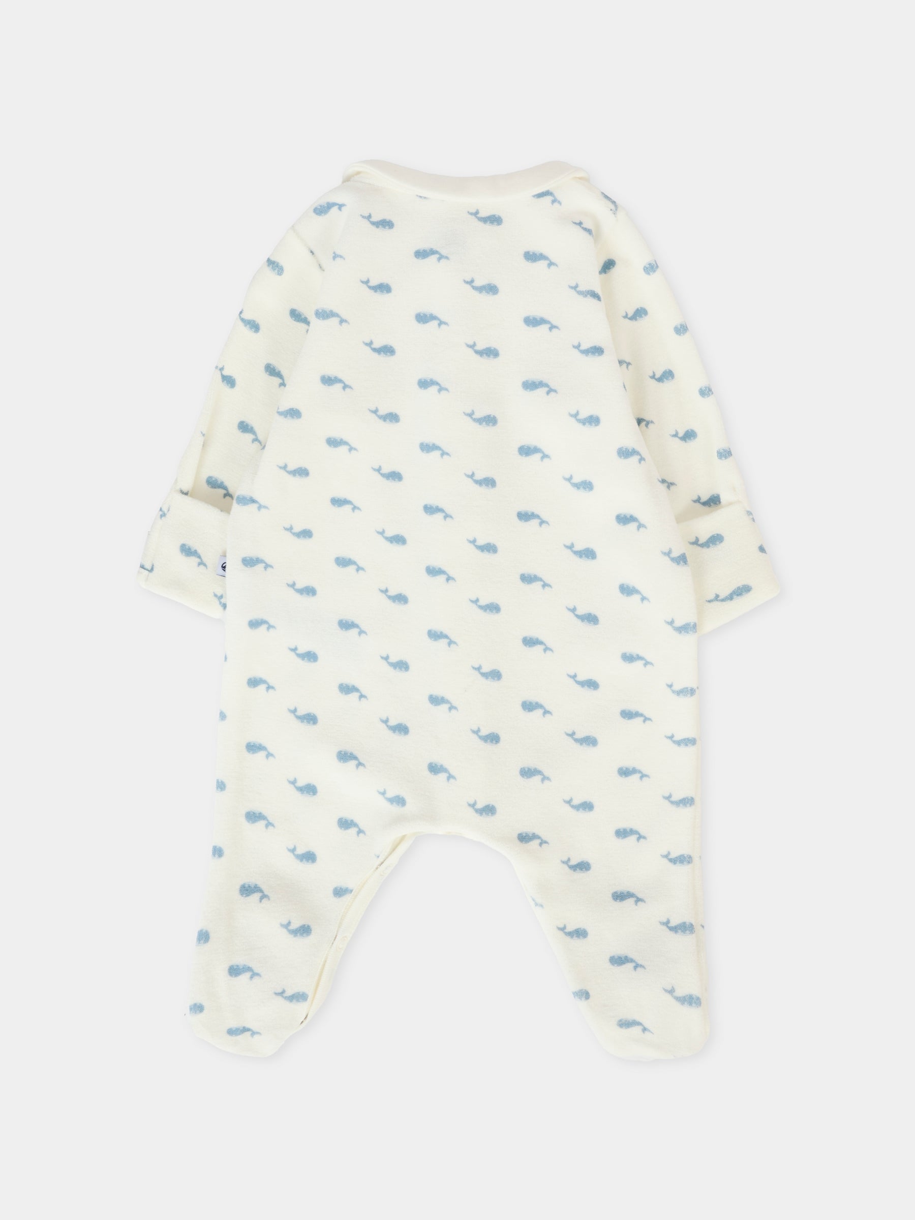 Tutina bianca per neonato con balene,Petit Bateau,A0DZ5 01