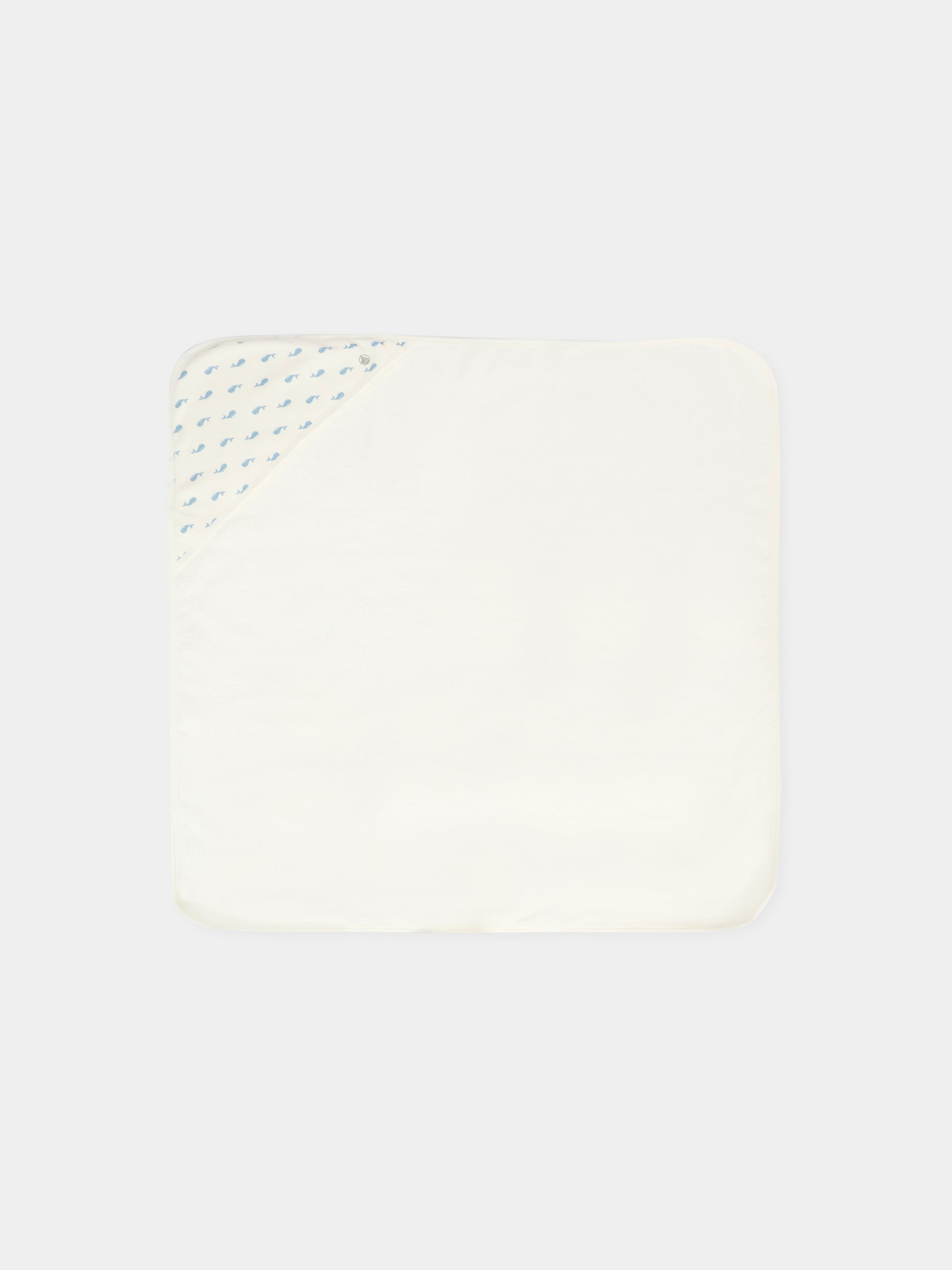 Asciugamano avorio per neonati con balene,Petit Bateau,A0DRN 01