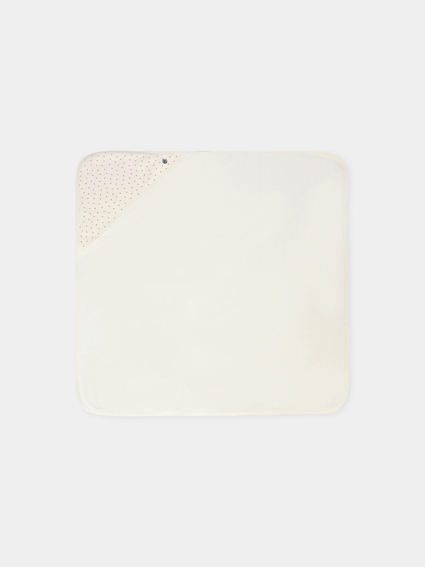 Asciugamano avorio per neonati con cuori,Petit Bateau,A0DSI 01