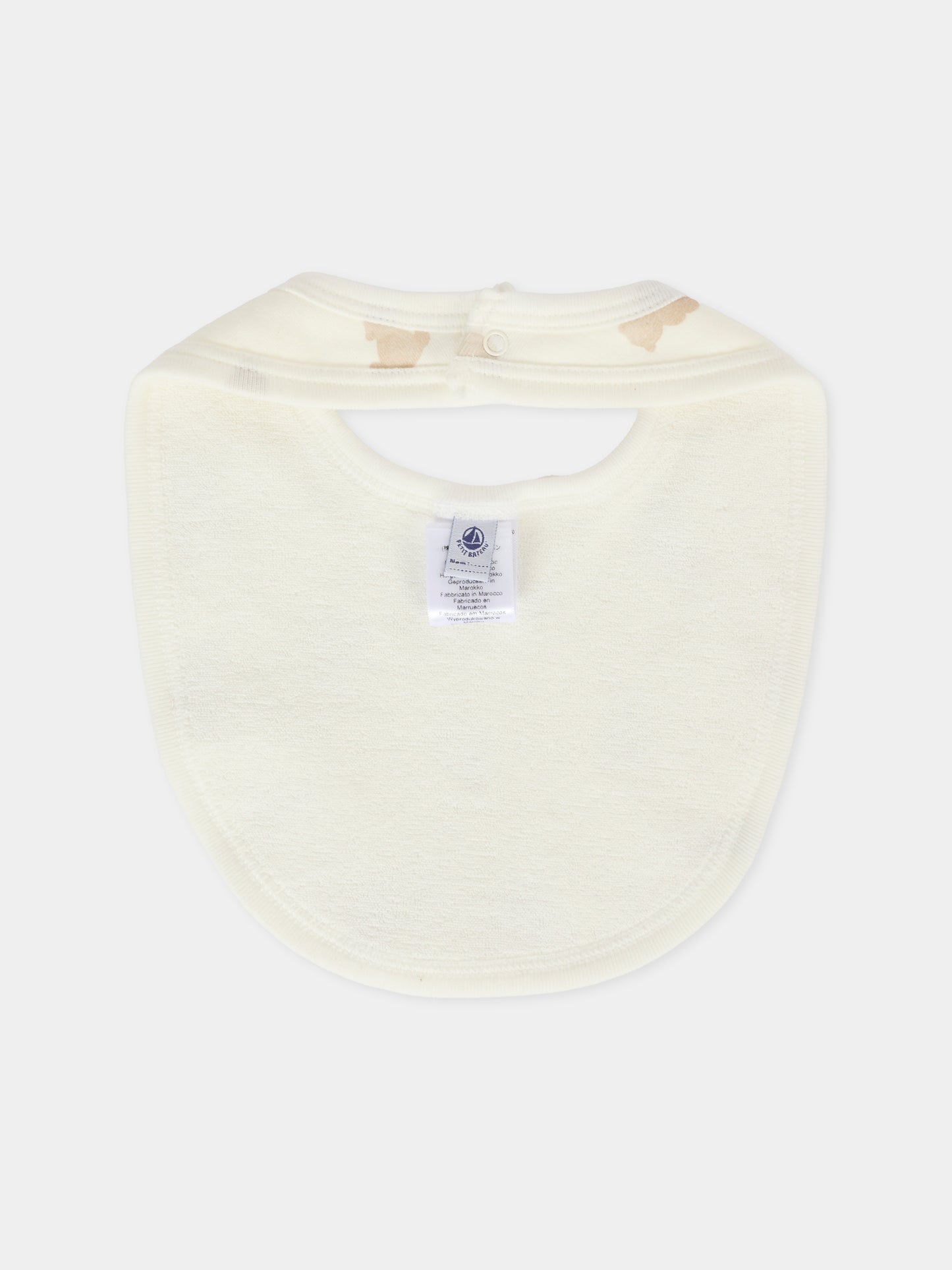 Set bavaglini avorio per neonati con orso,Petit Bateau,A0E18 01