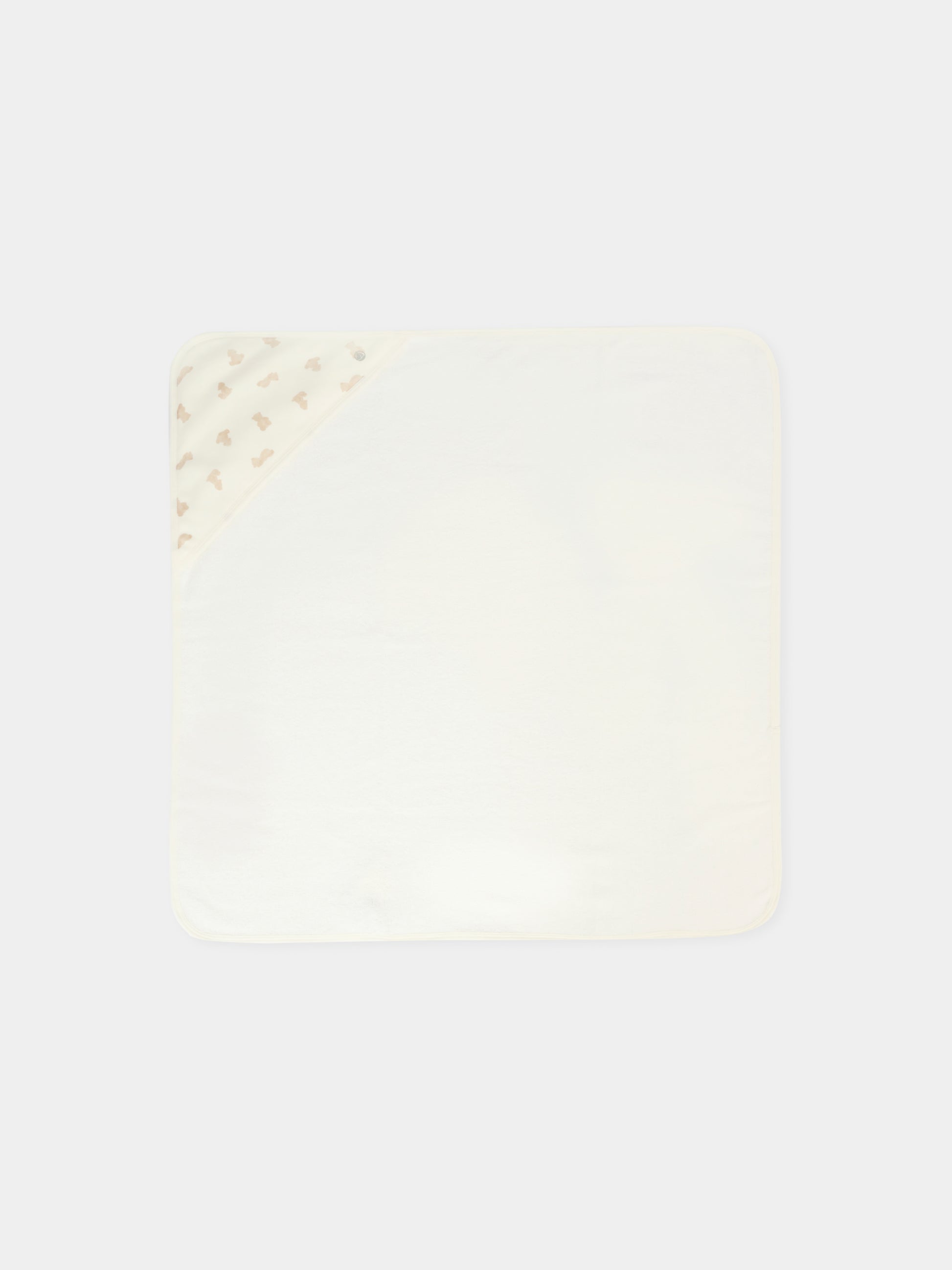 Asciugamano avorio per neonati con orsi,Petit Bateau,A0DUW 01