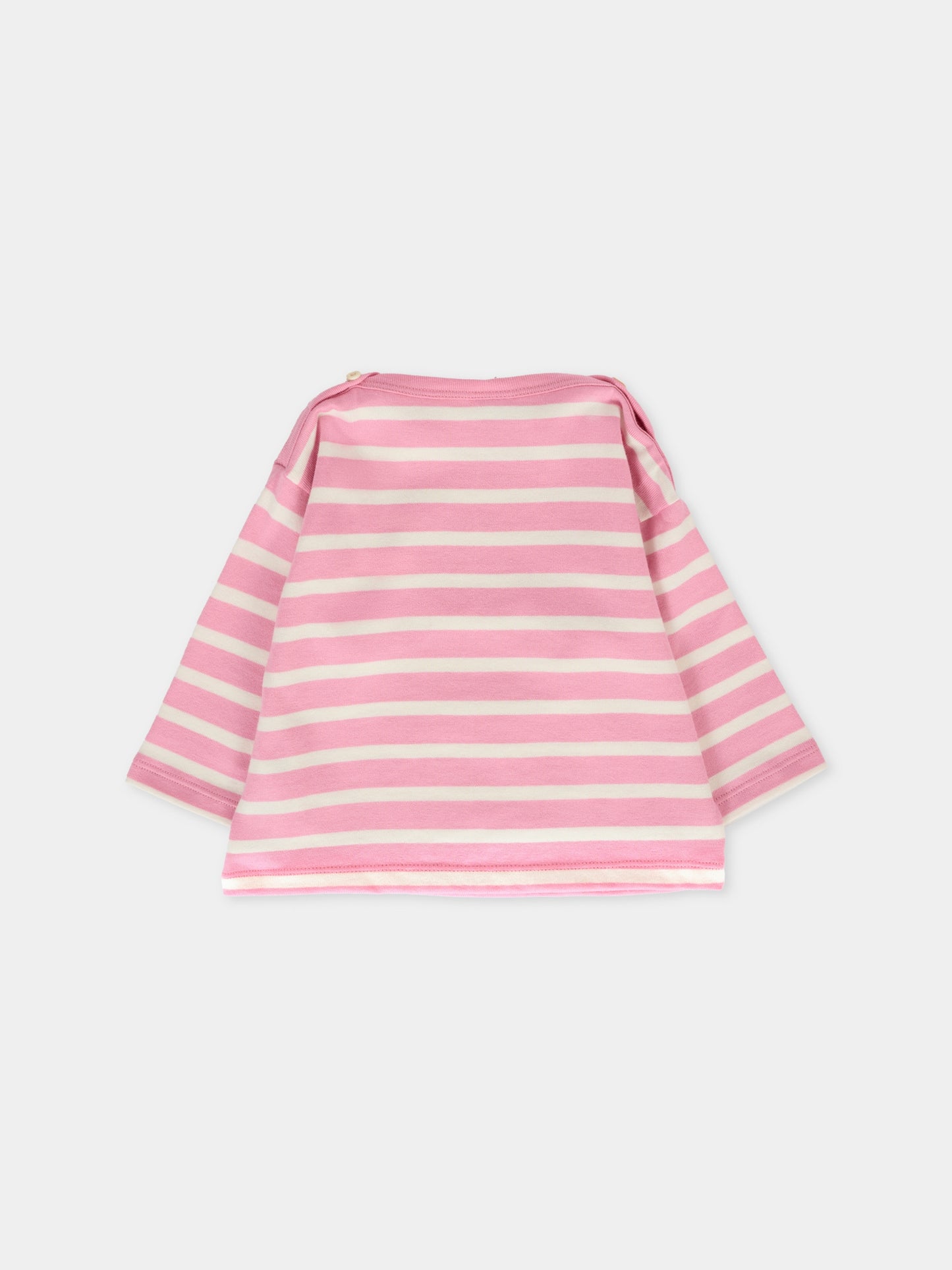 T-shirt rosa per neonata con patch,Petit Bateau,A0EE8 01