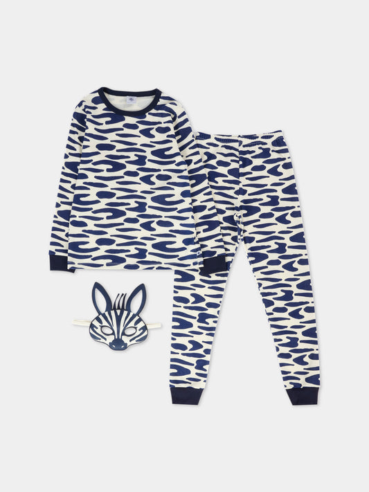 Pigiama avorio per bambino con zebra,Petit Bateau,A0DQW 01