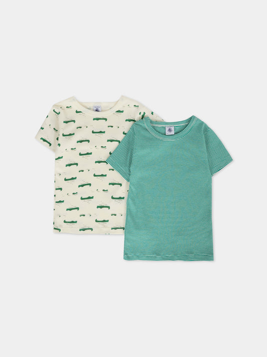 Set t-shirt multicolor per bambino con coccodrilli,Petit Bateau,A0EDH 00