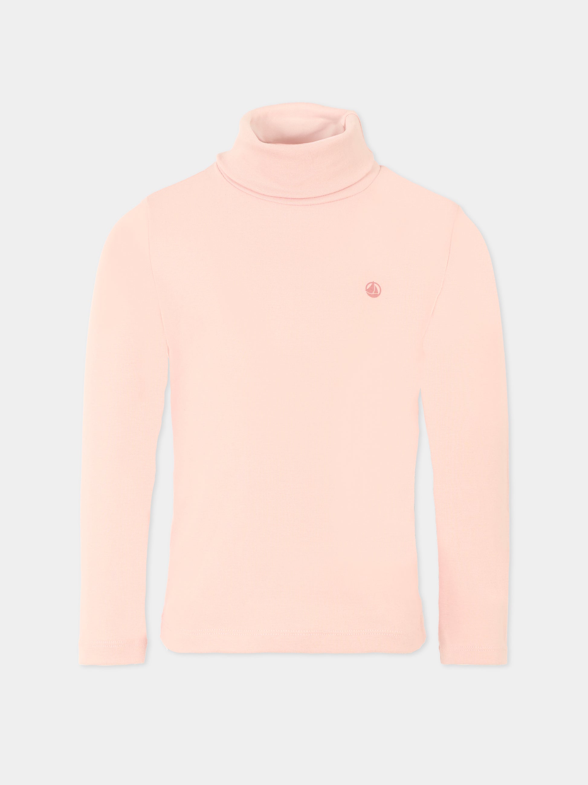 Dolcevita rosa per bambina con logo,Petit Bateau,A0EF5 65