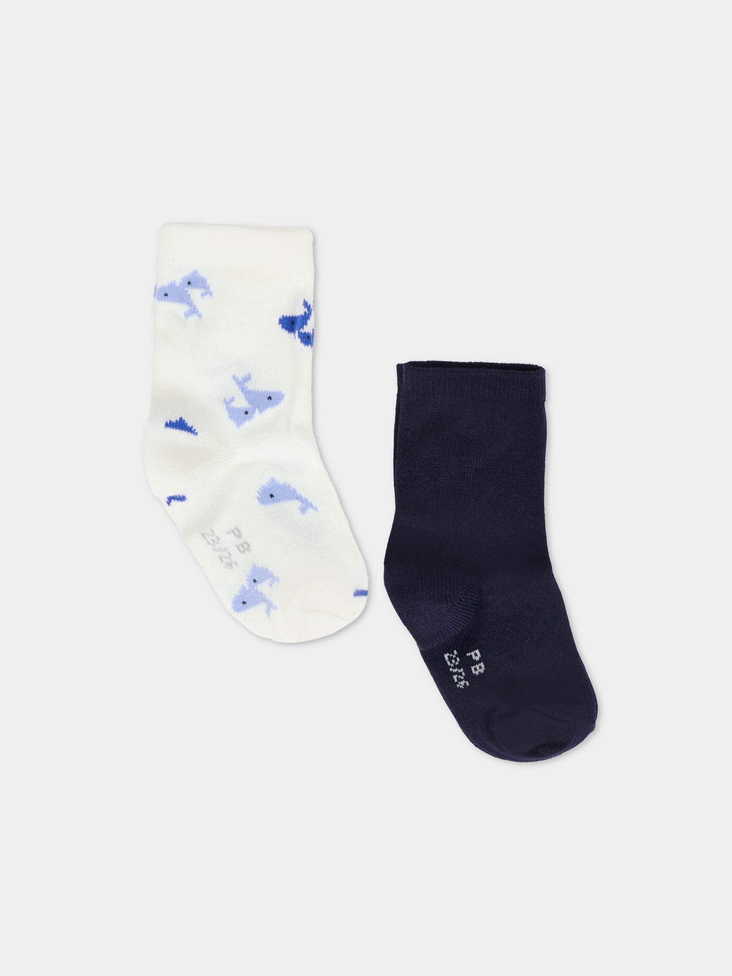Set calzini multicolor per neonato con balena,Petit Bateau,A0EOO 01