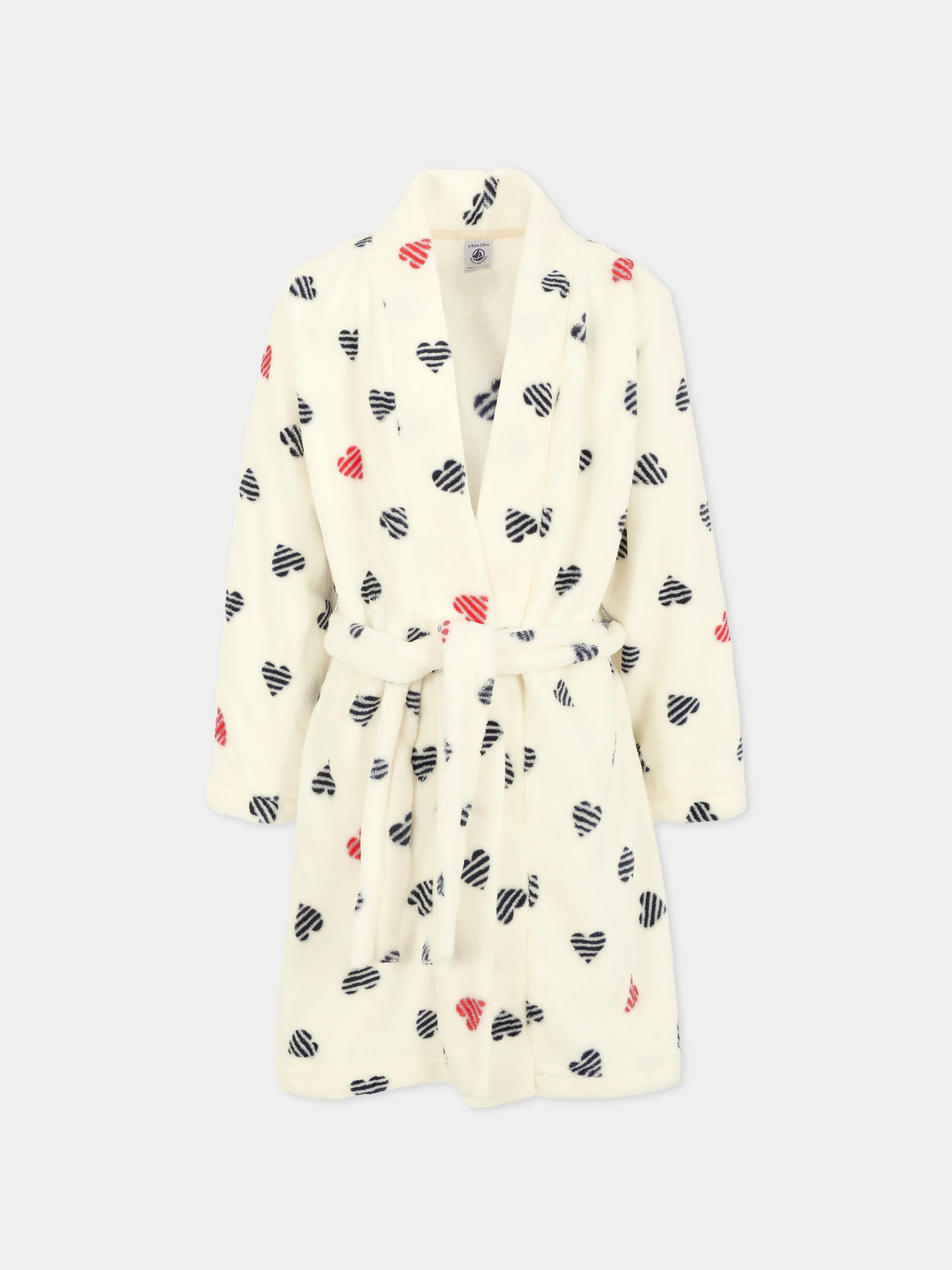 Vestaglia avorio per bambina con cuori,Petit Bateau,A0DS6 02