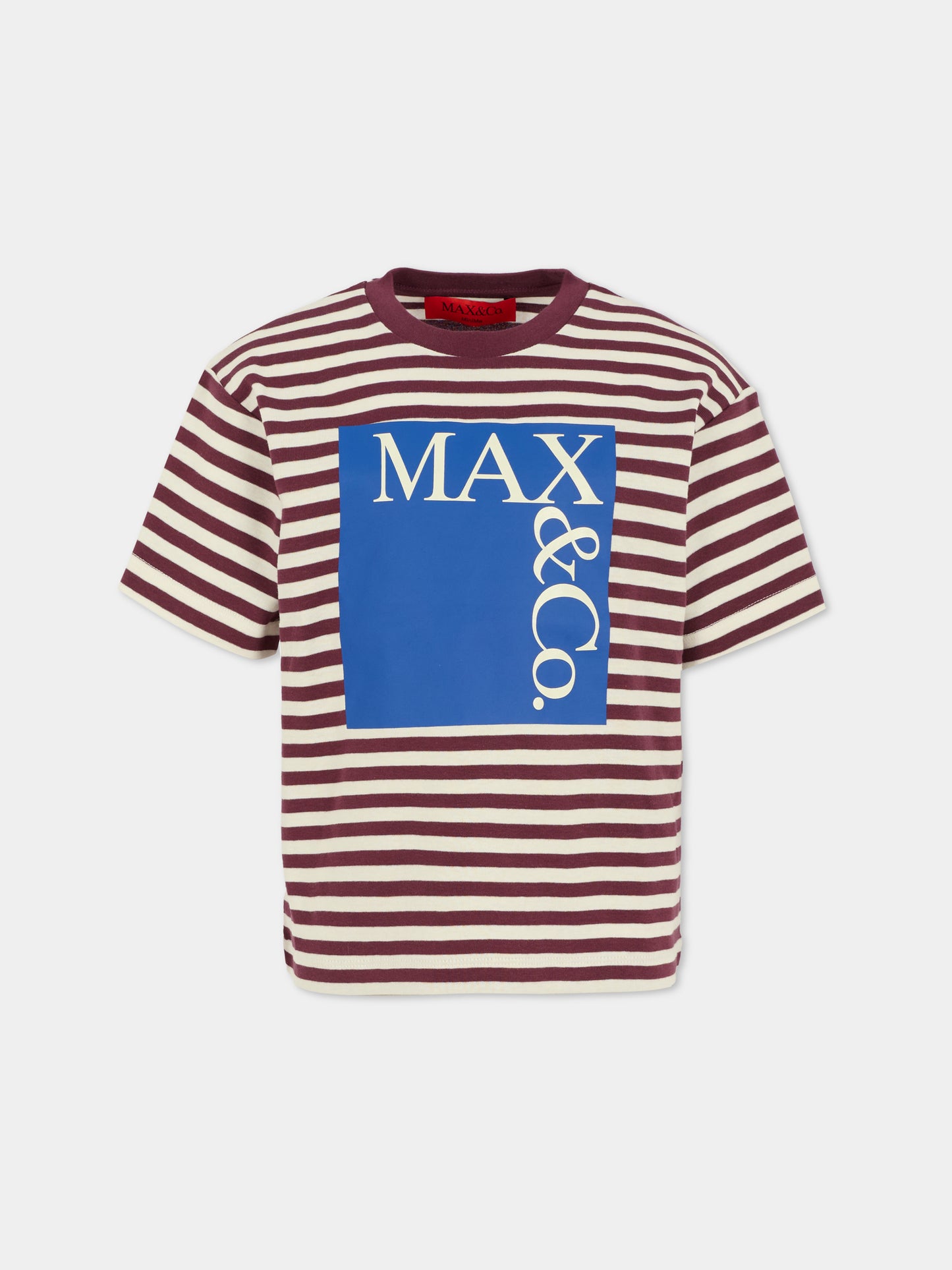 T-shirt viola per bambina con logo,Max&co,MX0192-MX046-MXC18