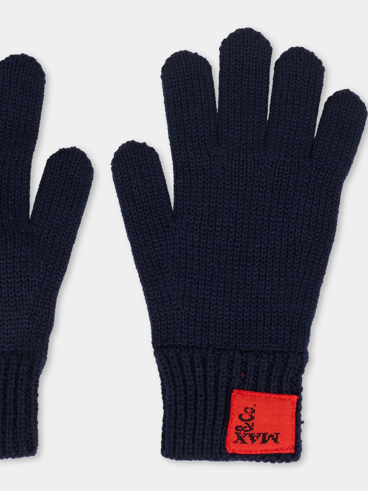 Guanti blu per bambina con patch,Max&co,MX0243-MX048-MX853