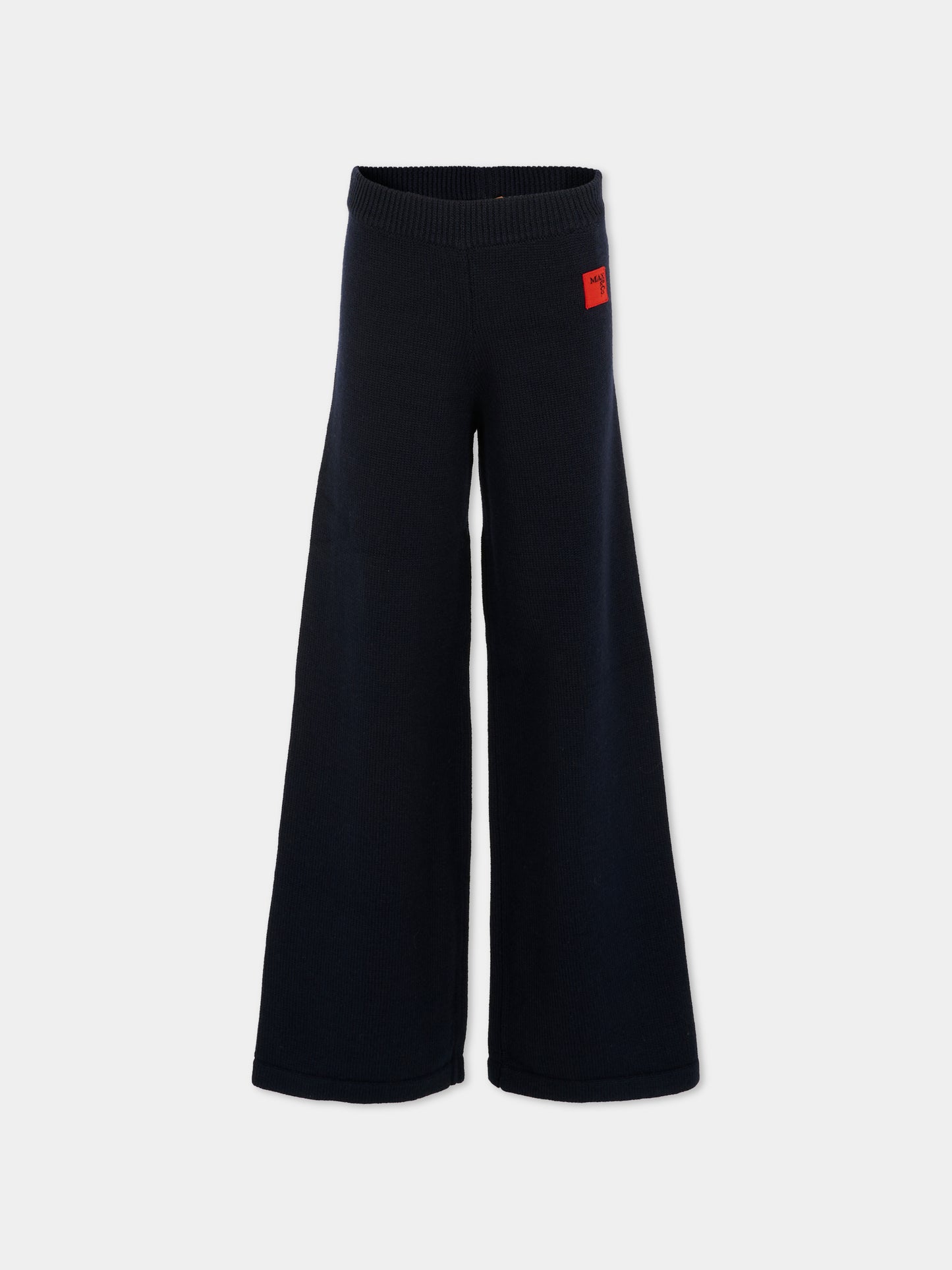 Pantaloni blu per bambina con patch,Max&co,MX0257-MX043-MX853