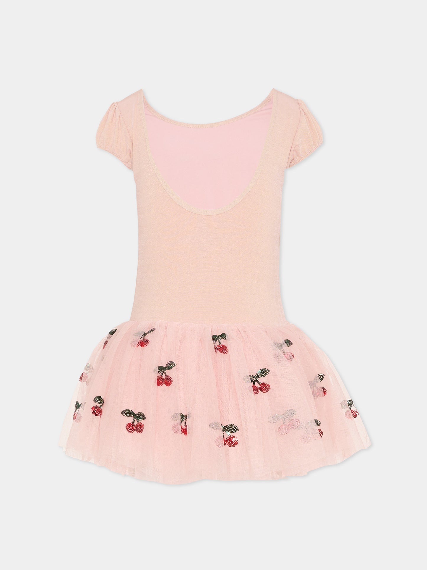 Vestito rosa per bambina con ciliegie,Konges Sløjd,KS103900 EVENING SAND