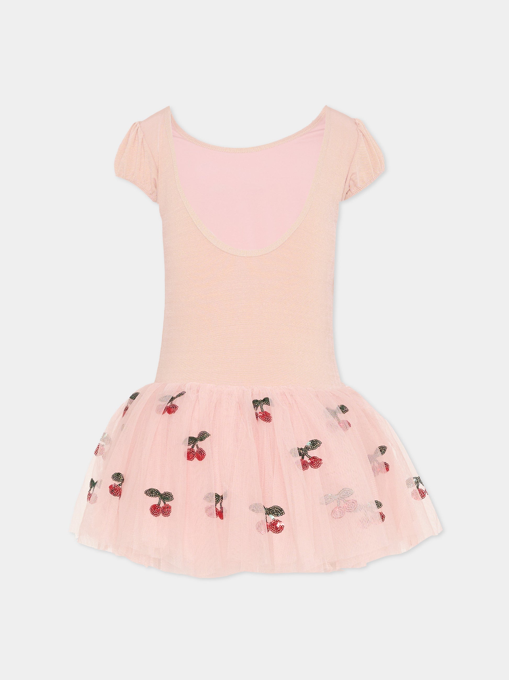 Vestito rosa per bambina con ciliegie,Konges Sløjd,KS103900 EVENING SAND