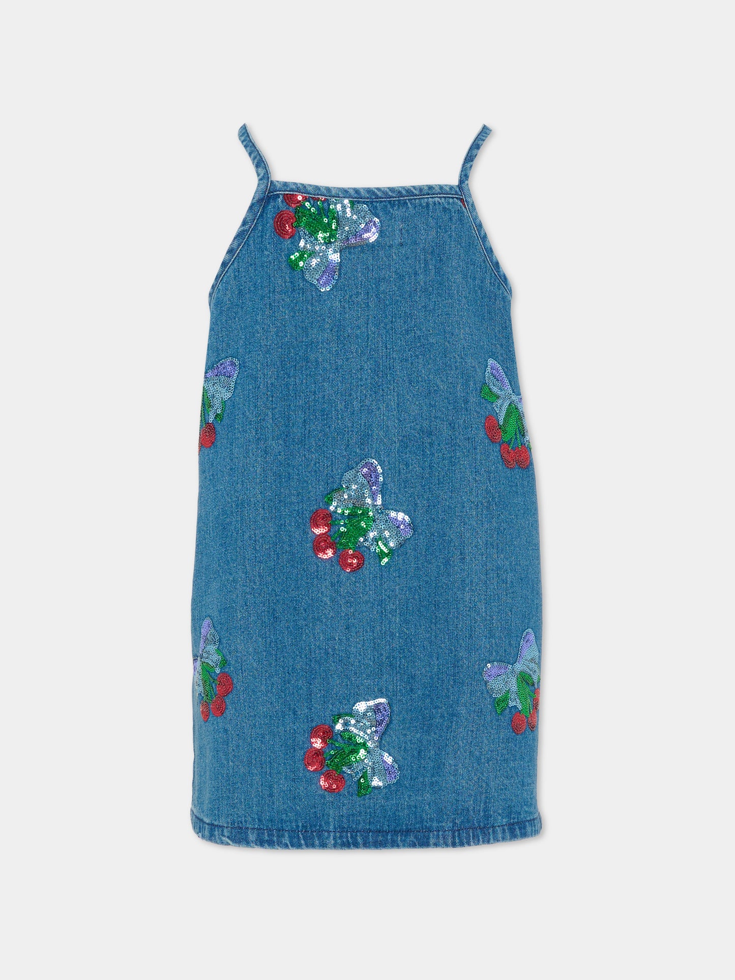 Vesito denim per bambina con ciliegie,Konges Sløjd,KS103891 AMARENA SEQUIN