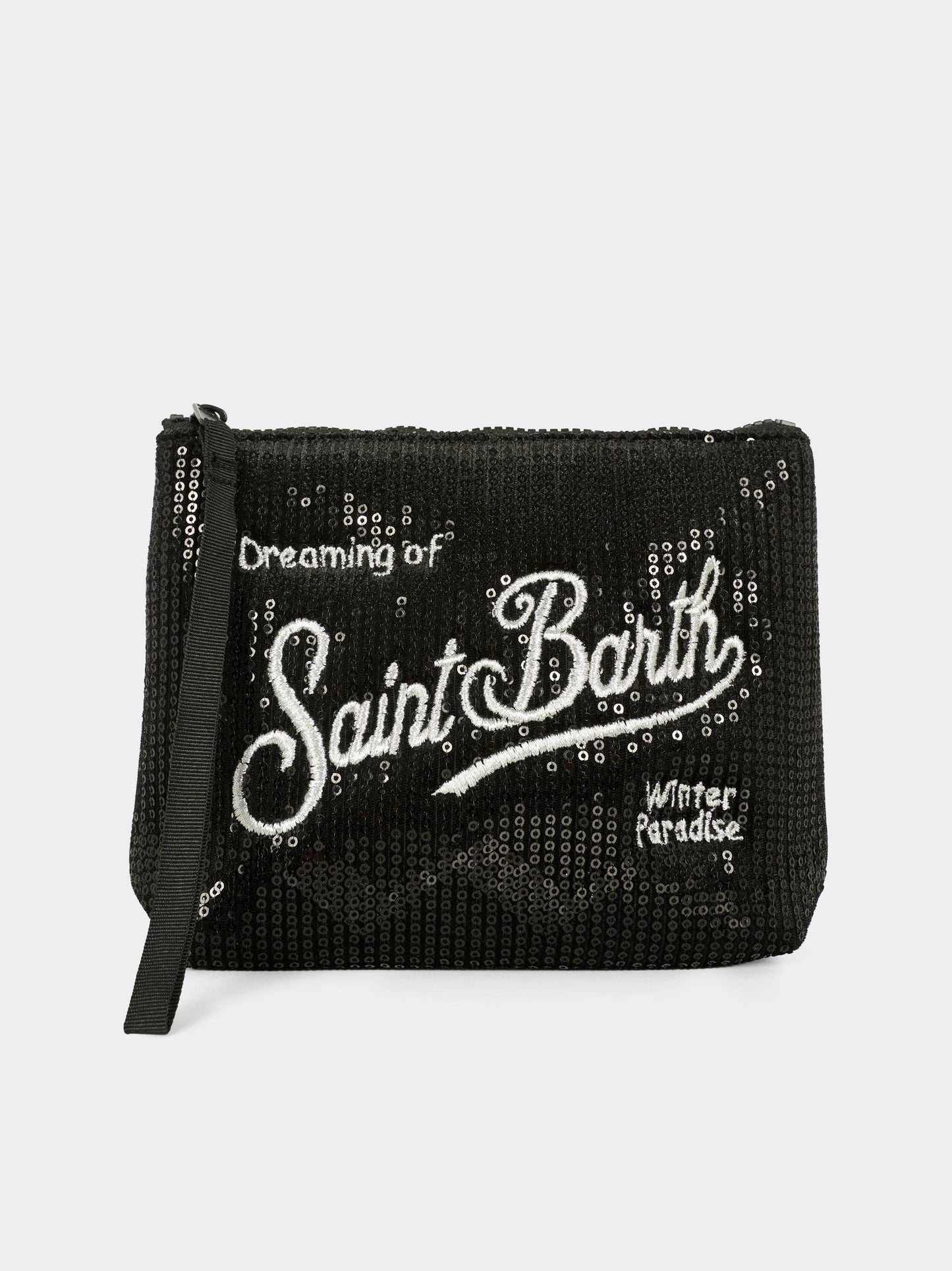 Pochette Aline nera per bambina con logo e paillettes,Mc2 Saint Barth,ALI0030 - 00207I