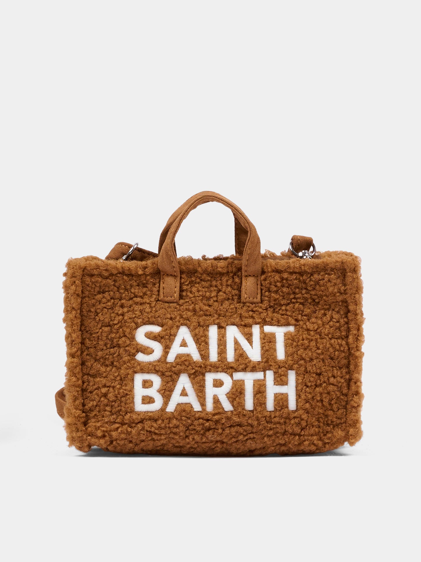 Borsa portacellulare marrone per bambina con logo,Mc2 Saint Barth,PHONE004 - 00221I