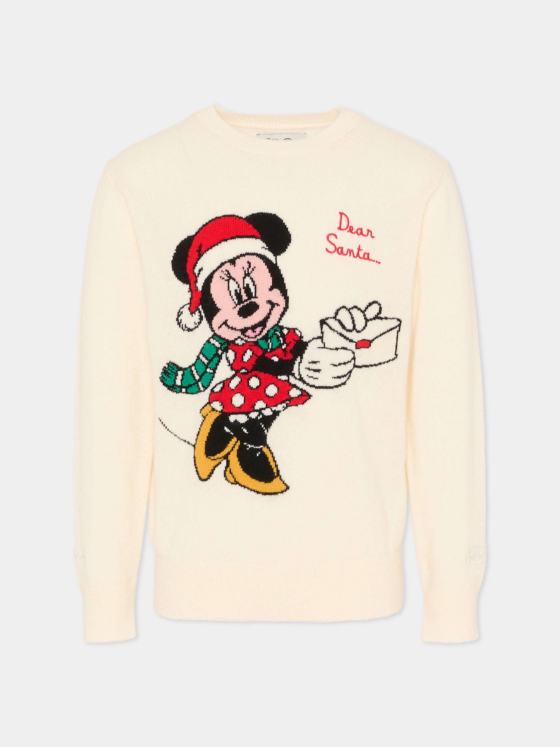 Maglione avorio per bambina con Minnie natalizia,Mc2 Saint Barth,PRC0001 - 00449I