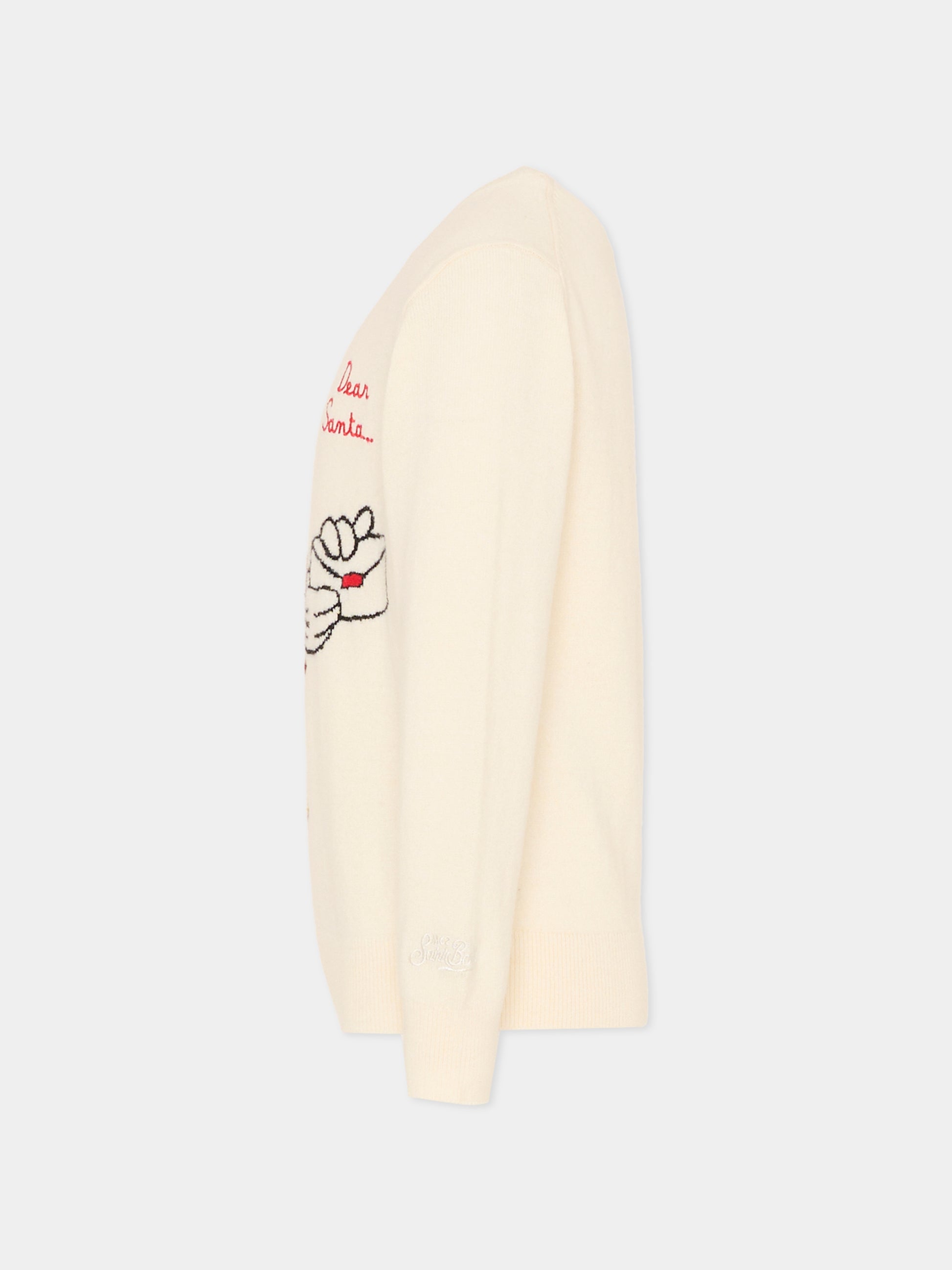 Maglione avorio per bambina con Minnie natalizia,Mc2 Saint Barth,PRC0001 - 00449I