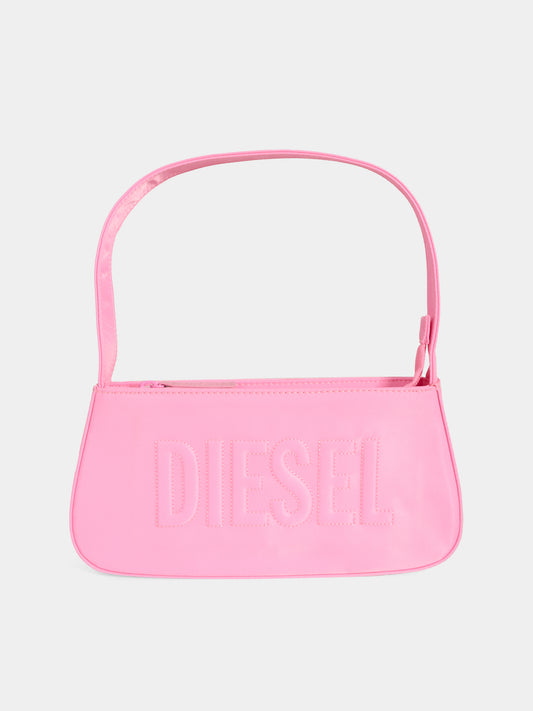 Borsa Wdelia rosa per bambina con logo,Diesel,J02521-KXBEW-K399