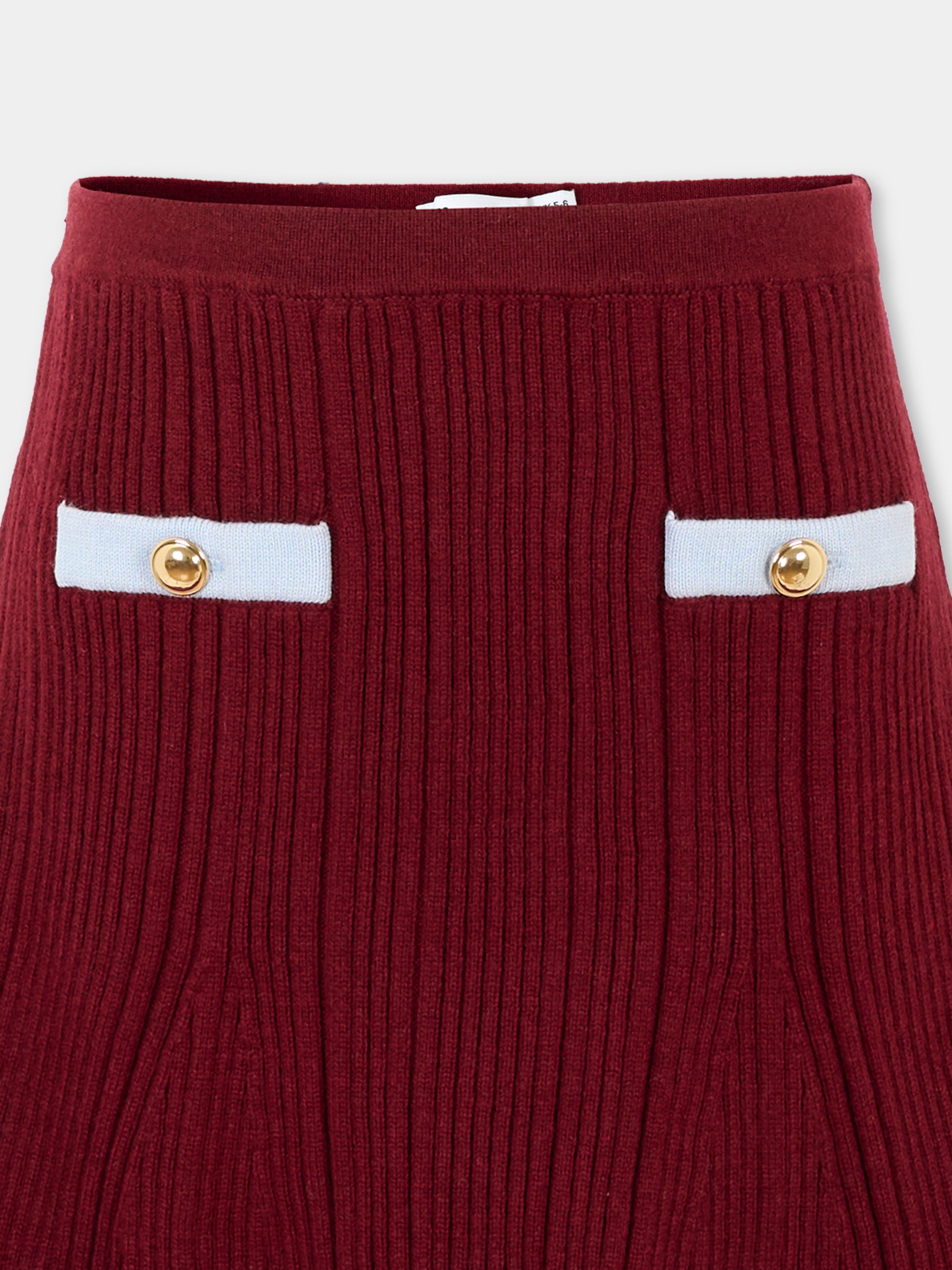 Gonna bordeaux per bambina,Self-portrait,AW25-700SK-BU