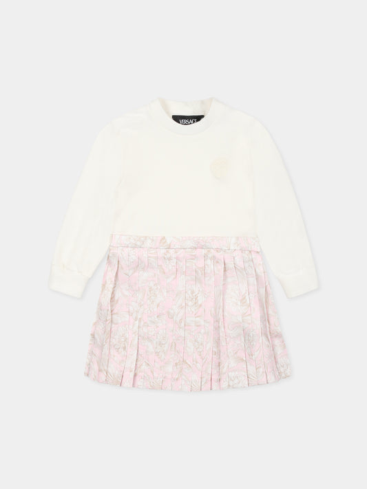 Vestito bianco per neonata con Medusa,Versace,1018610 1A13258 6WF50