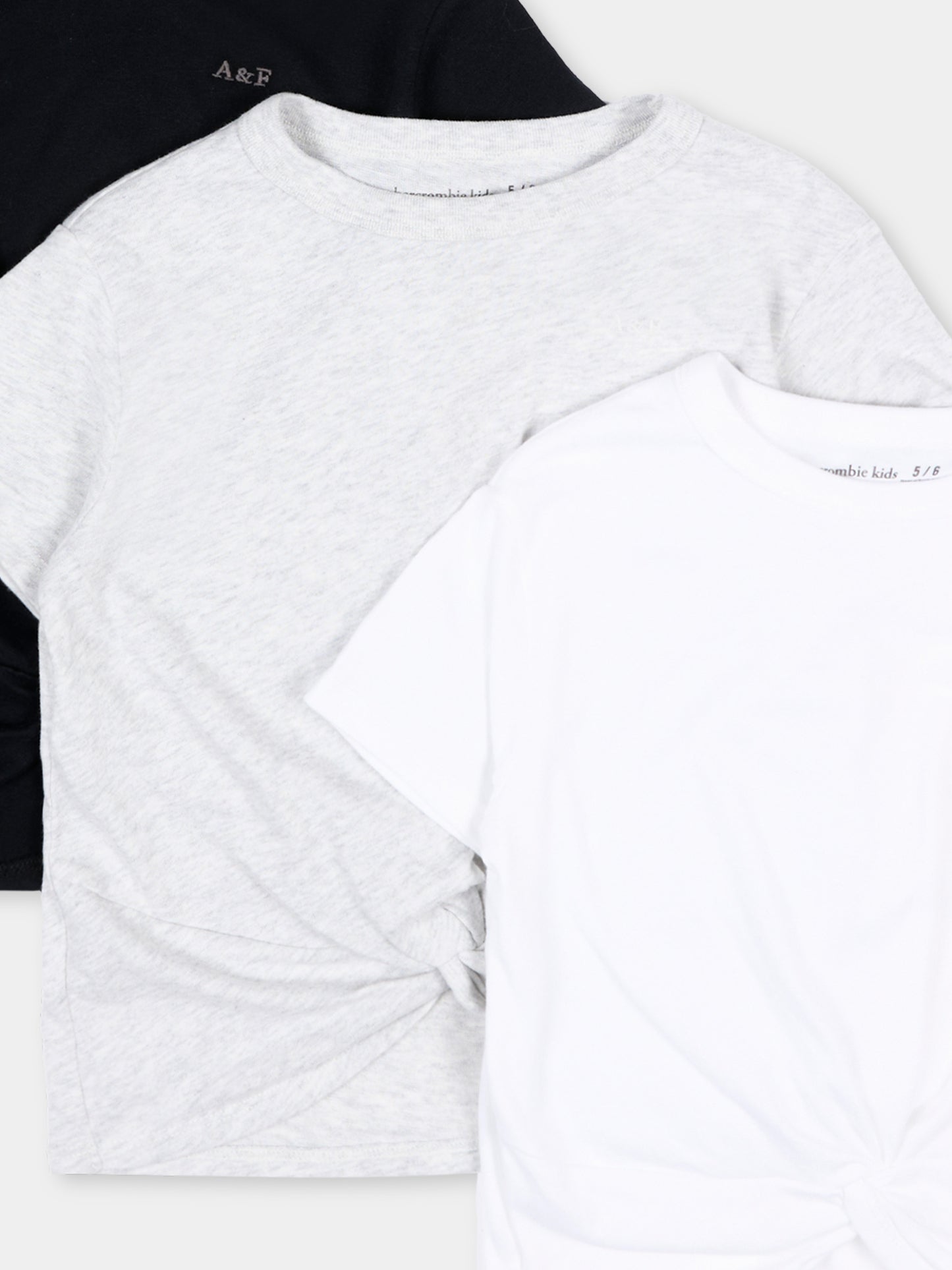 Set T-shirt multicolor per bambina con nodo,Abercrombie & Fitch,43AK20 GH3