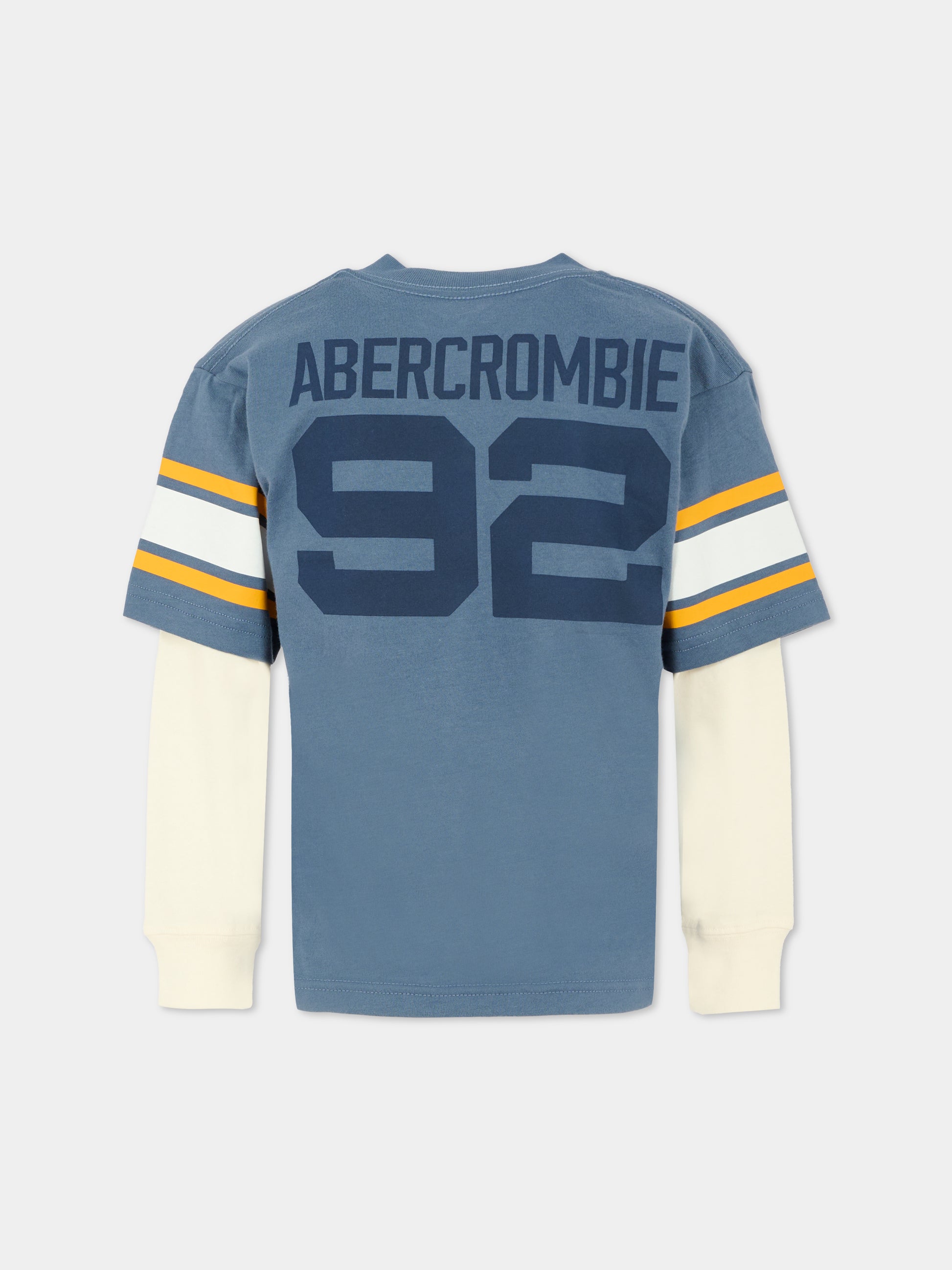T-shirt blu per bambino con logo e numeri,Abercrombie & Fitch,AF93AF45 93AF45 C1E