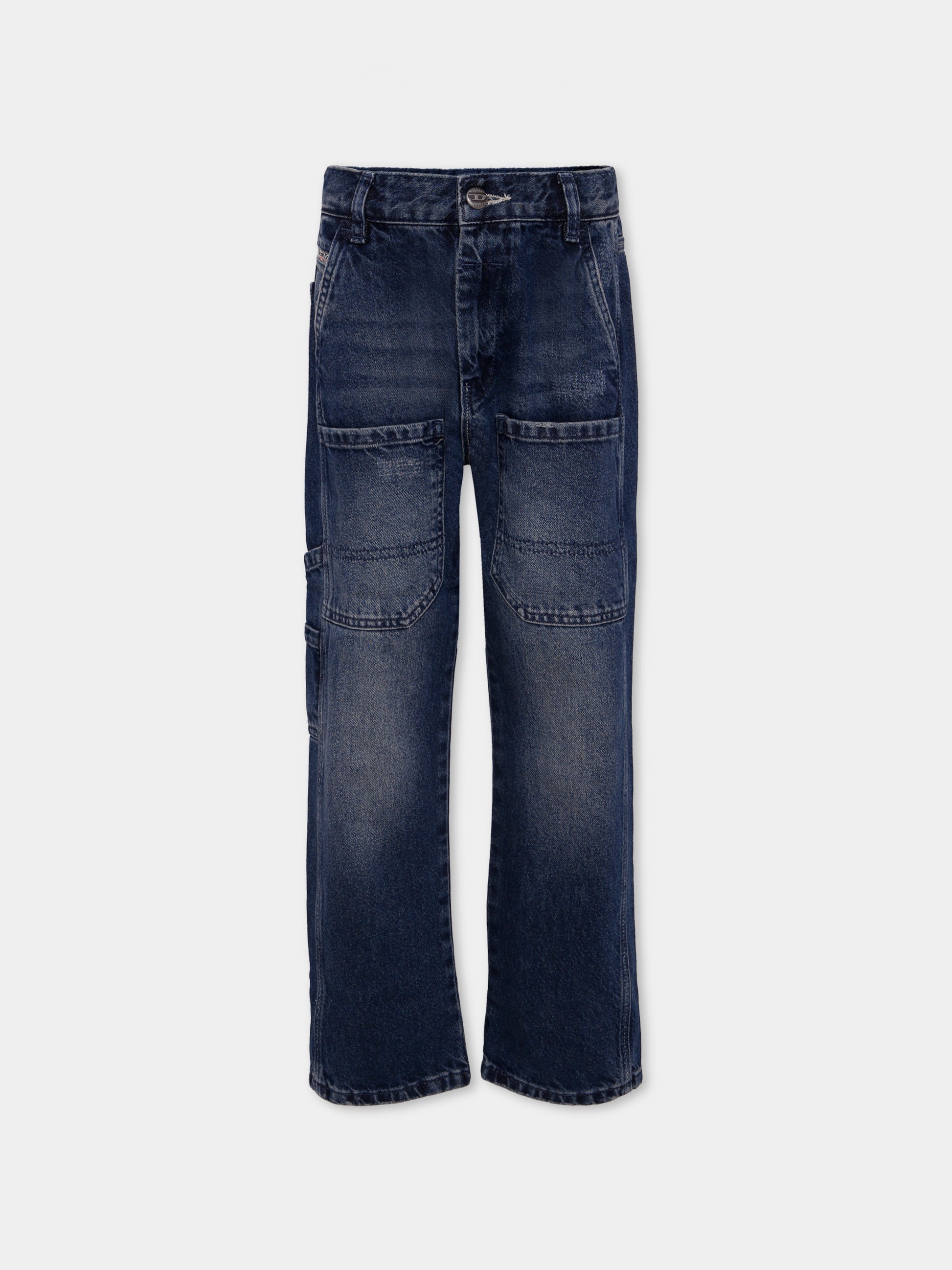 Jeans denim per bambino con logo,Diesel,J02330-KXBQC-K01