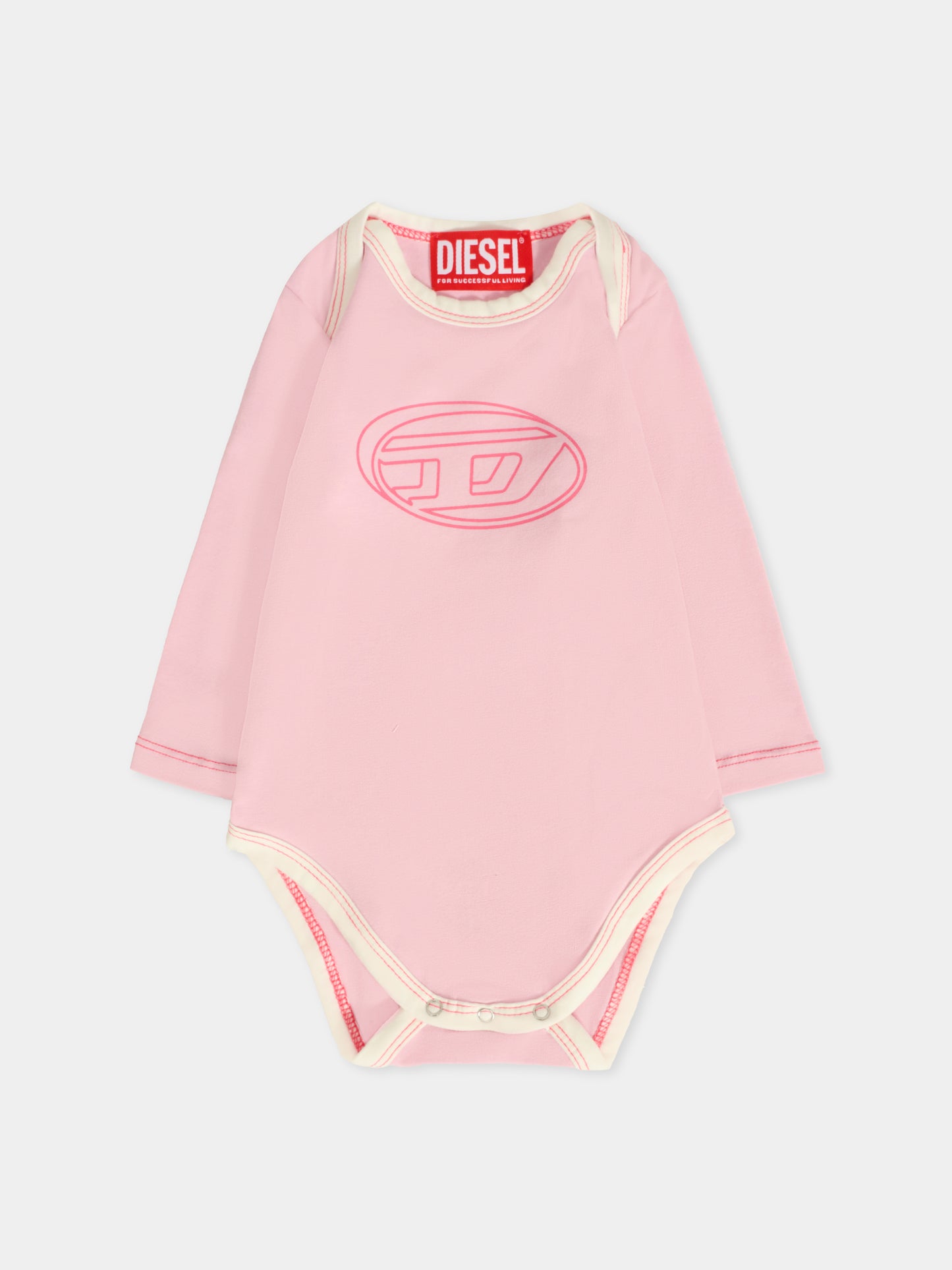 Set body rosa per neonata con logo,Diesel,N00085-KYAVU-K361