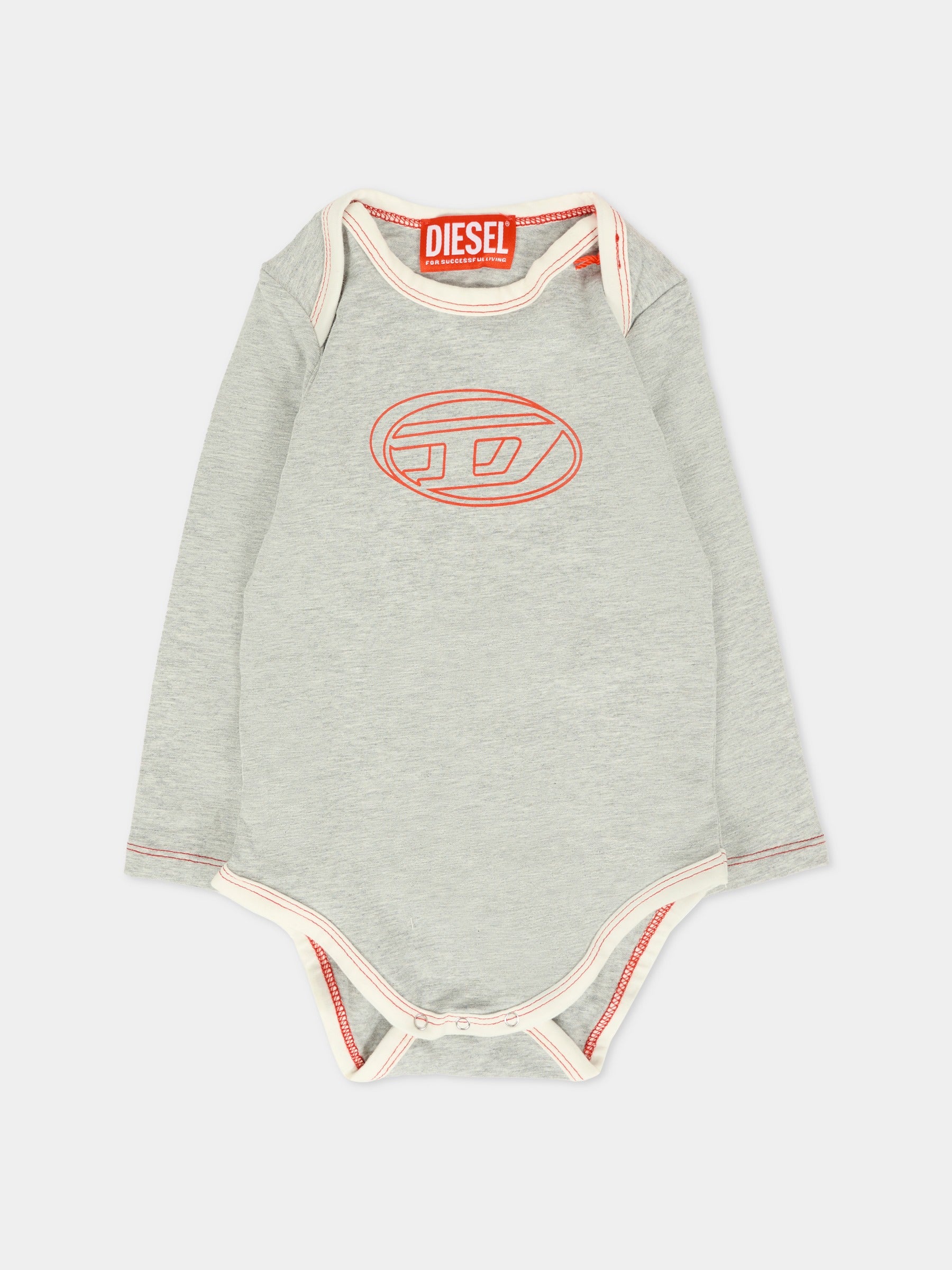 Set body grigio per neonato con logo,Diesel,N00085-KYAVU-K963