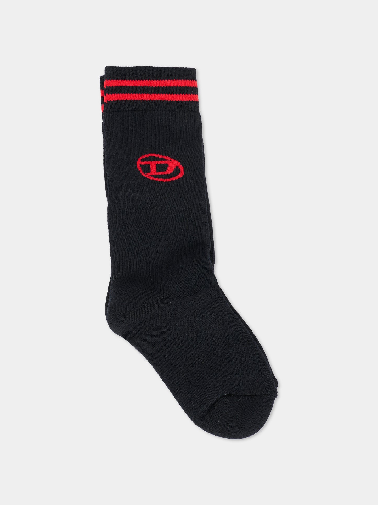 Set calze nere per bambini con logo,Diesel,J02075-0BAWN-K900G