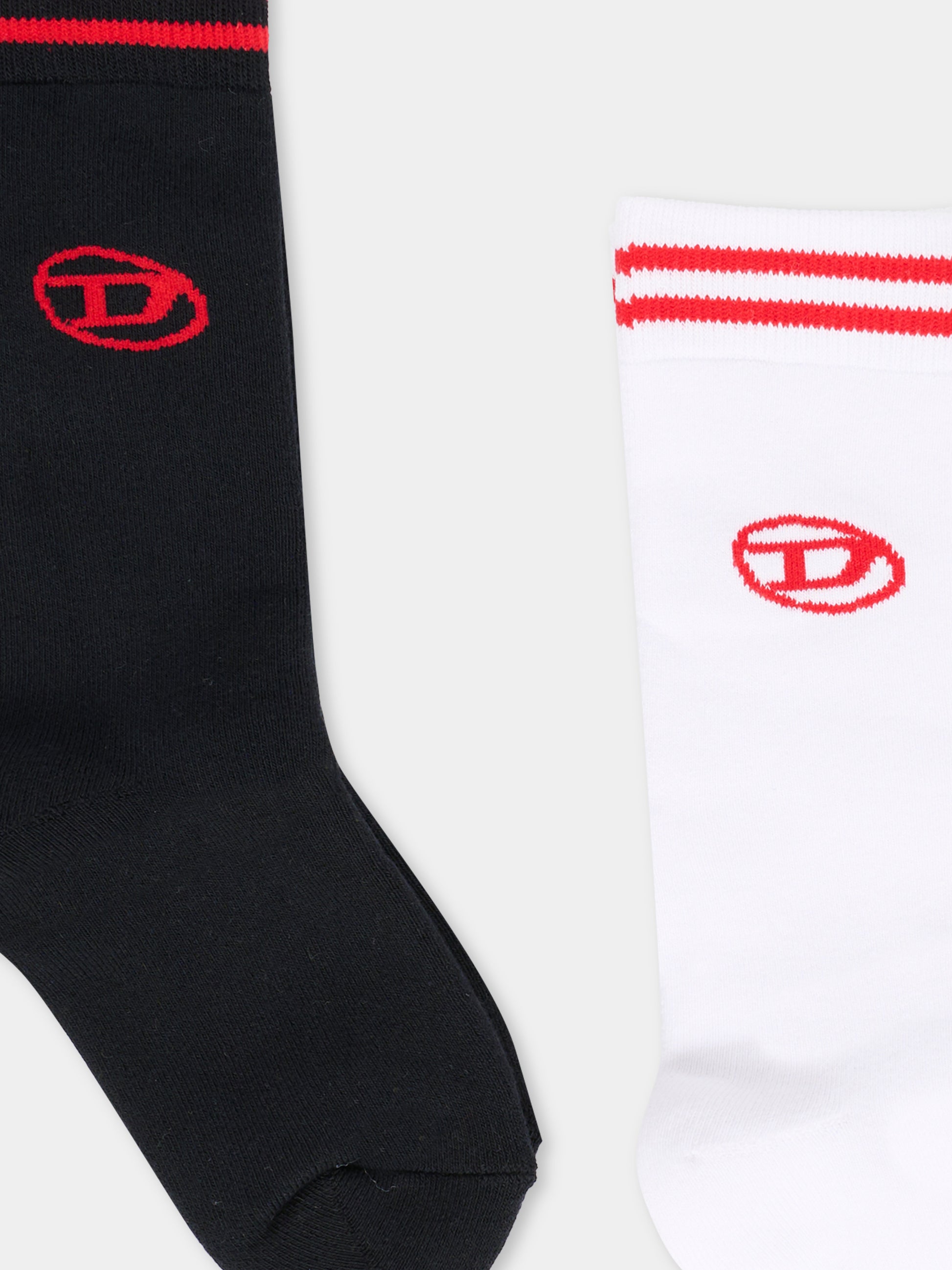 Set calze nere per bambini con logo,Diesel,J02075-0BAWN-K900G