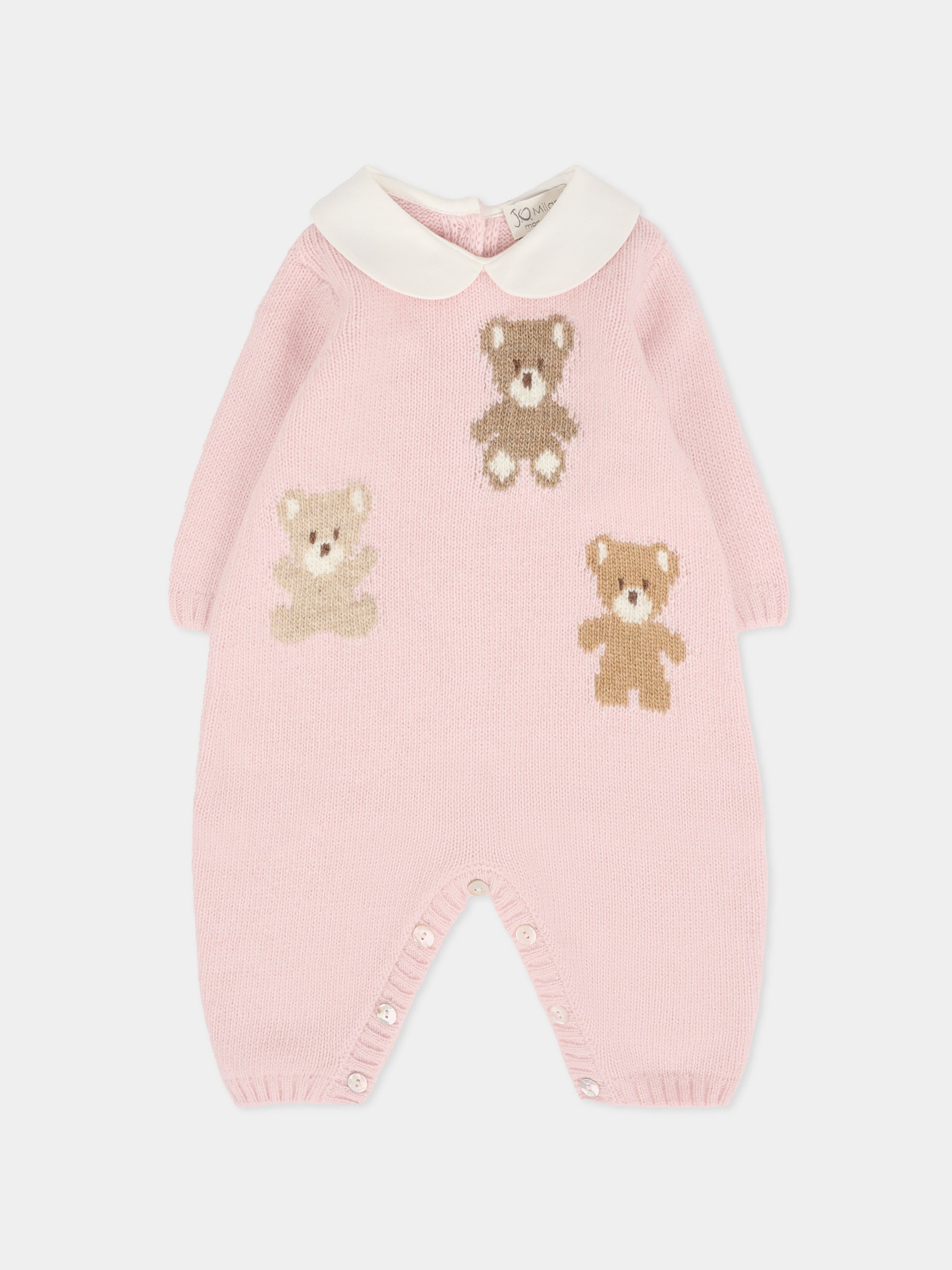 Tutina rosa per neonata con orsetti,J.o. Milano,561A1 ROSA BABY