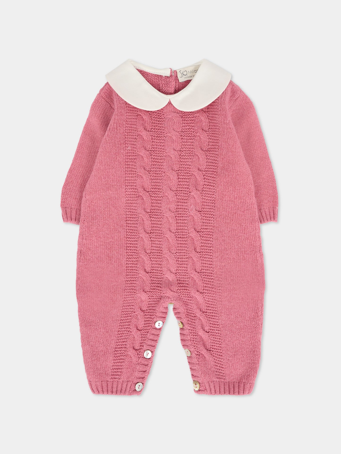 Tutina rosa per neonata con trecce,J.o. Milano,561A2 ROSA ANTICO