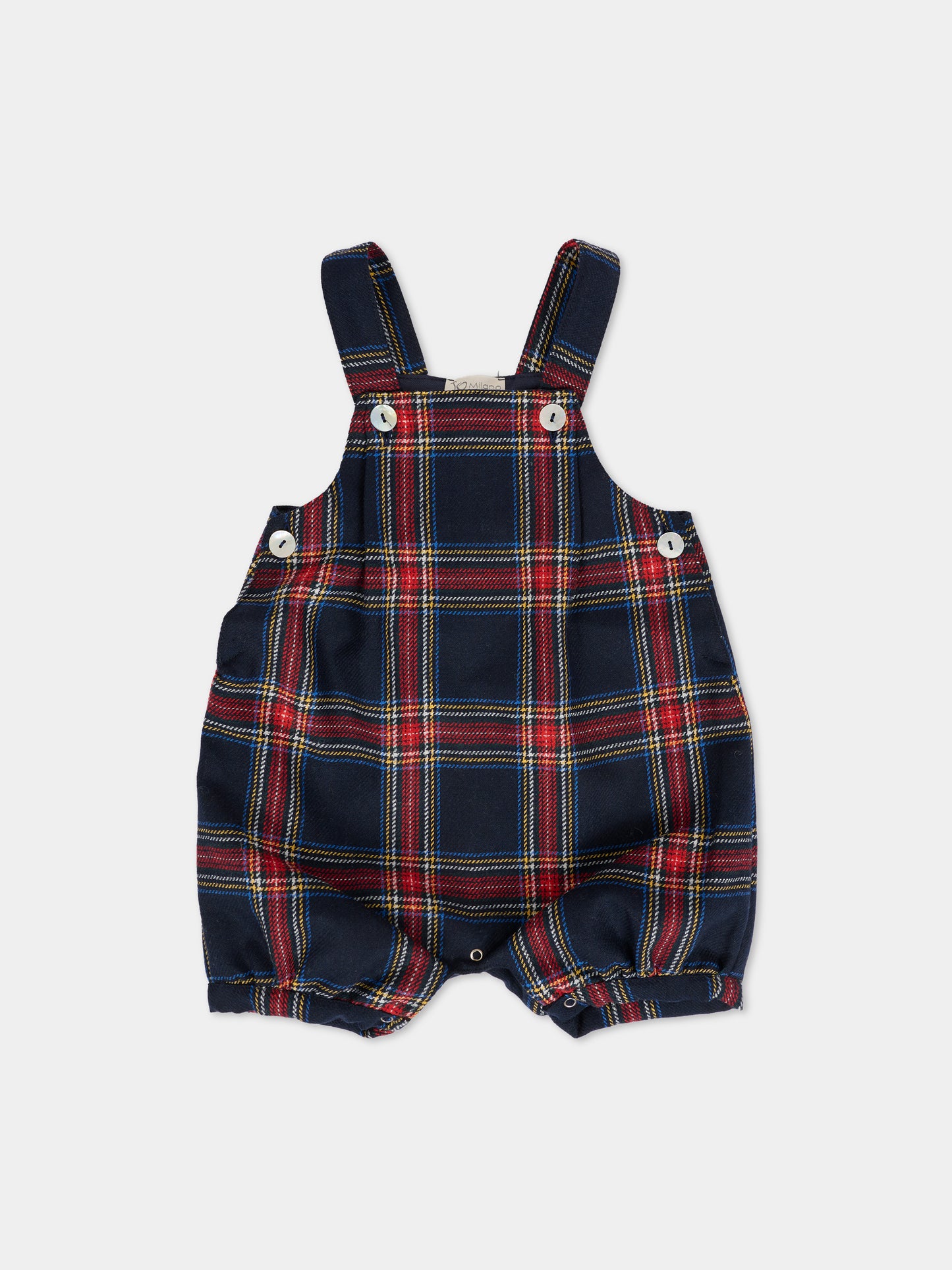 Salopette blu in tartan per neonato,J.o. Milano,565C1 SCOZZESE BLU