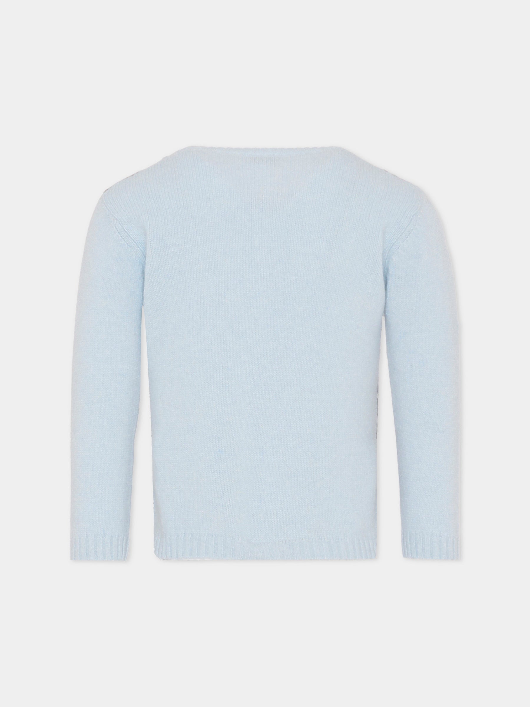 Maglione celeste per neonato con  motivo a rombi,J.o. Milano,563F2 CIELO