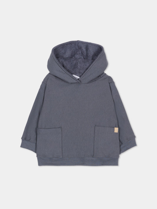 Felpa blu per neonato con orecchie,Bamboom,1055 MIDNIGHT BLUE