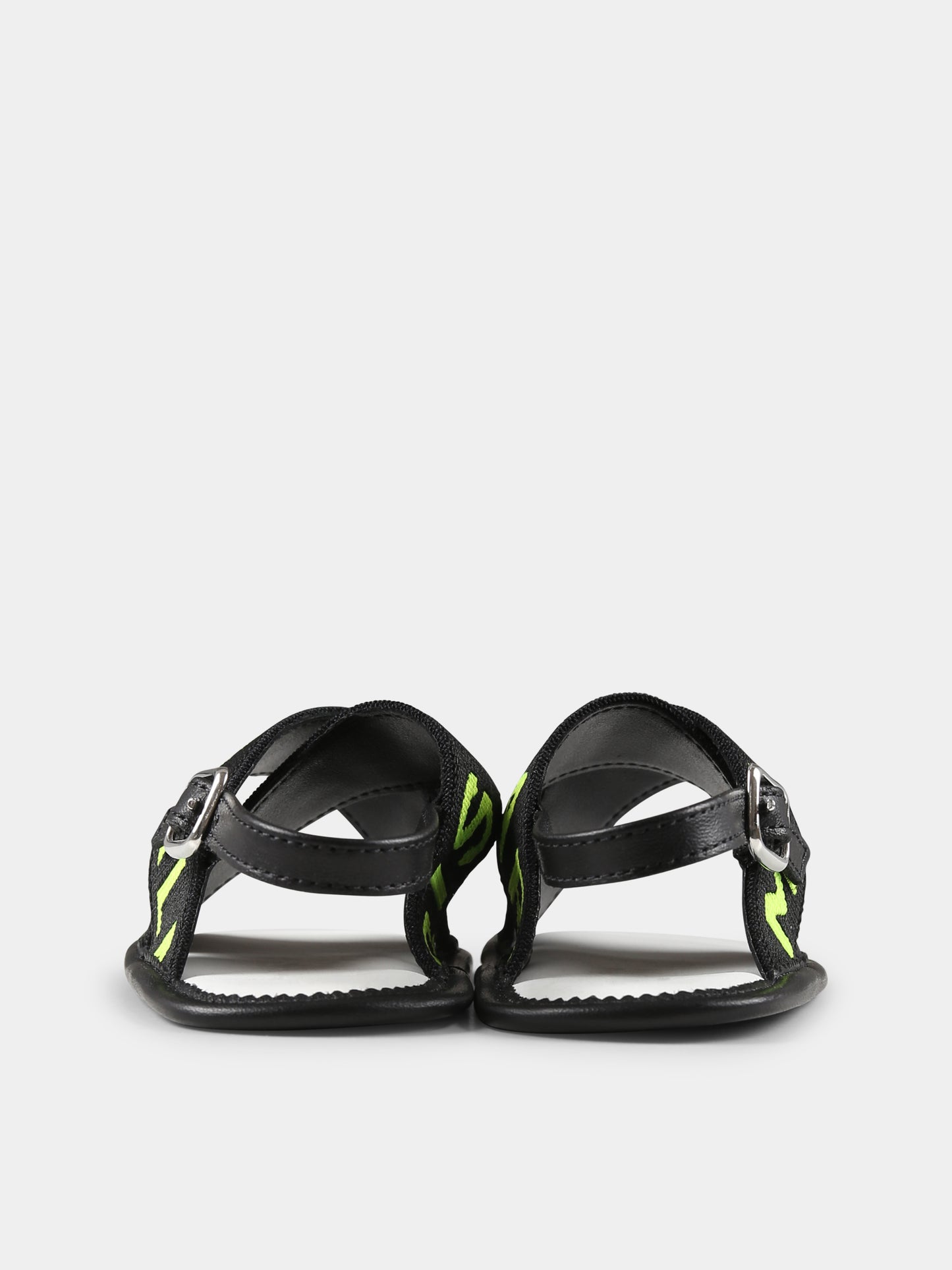 Sandali neri per neonati con logo,Balmain Kids,BU0656 Y0051 930GL