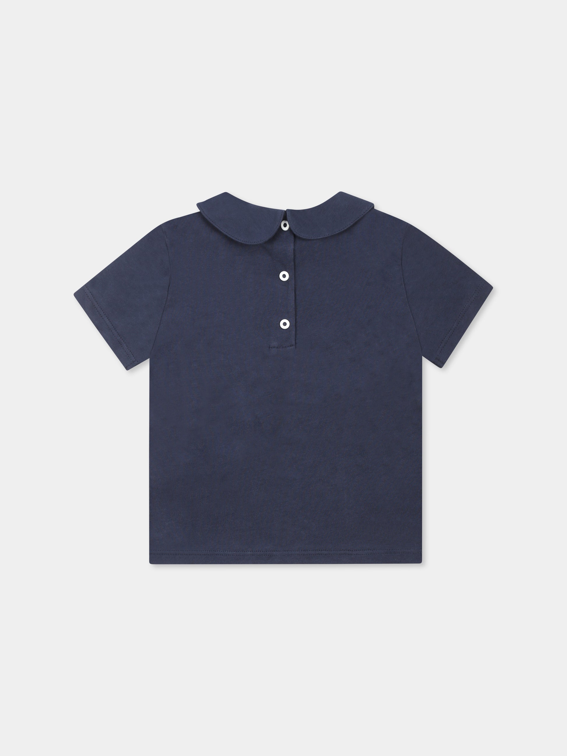 T-shirt blu per neonata con logo,Balmain Kids,BU8561 Z1751 649